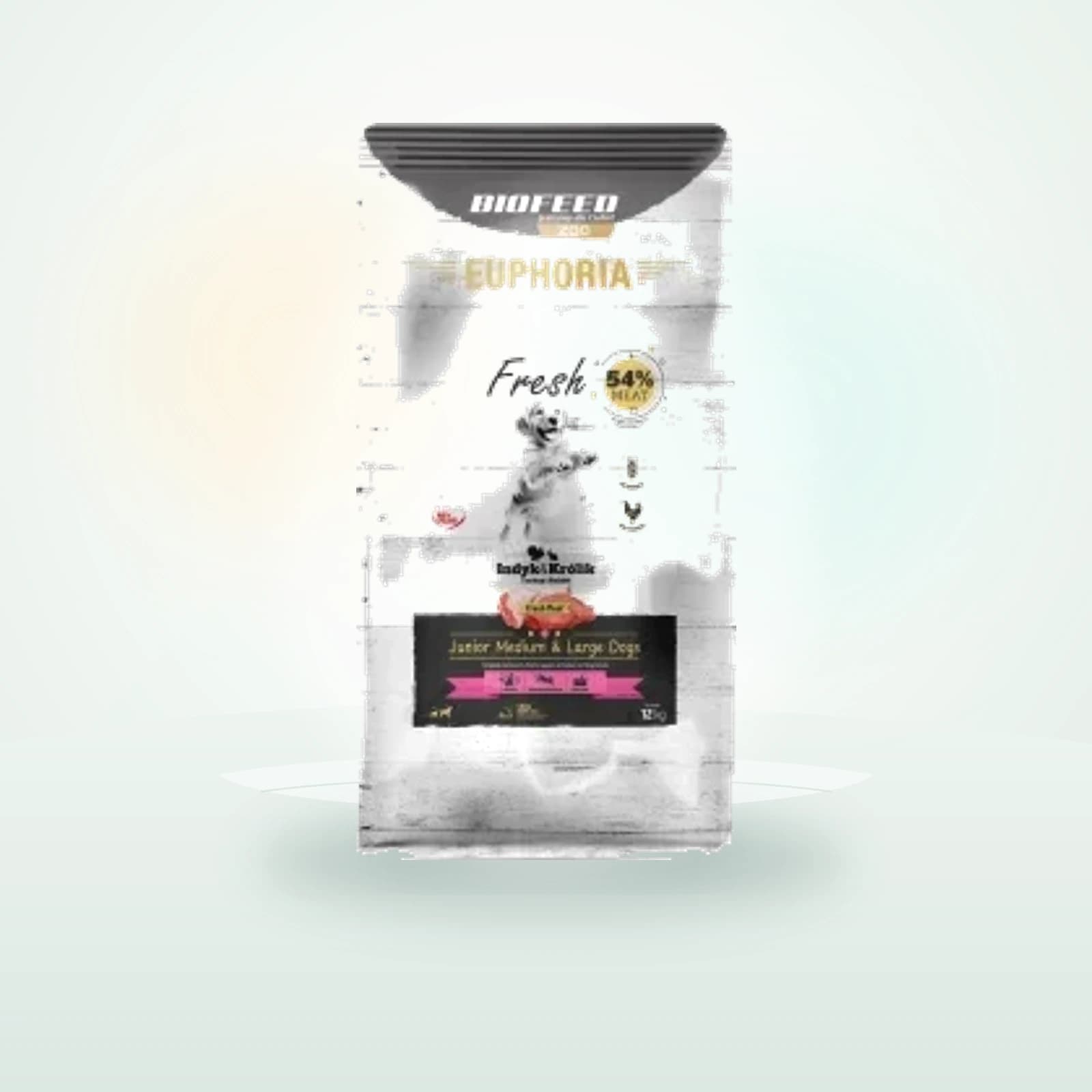 BIOFEED EUPHORIA Fresh Junior Medium & Large dogs Indyk z królikiem