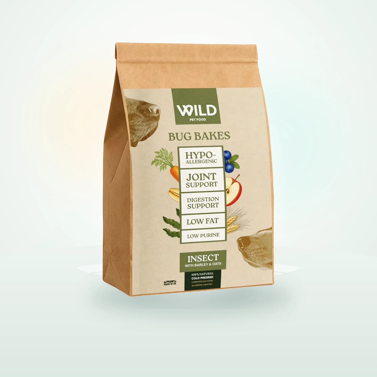 Bug Bakes Regular Hypoallergenic Dry Dog Food Insect Protein Cold-Pressed