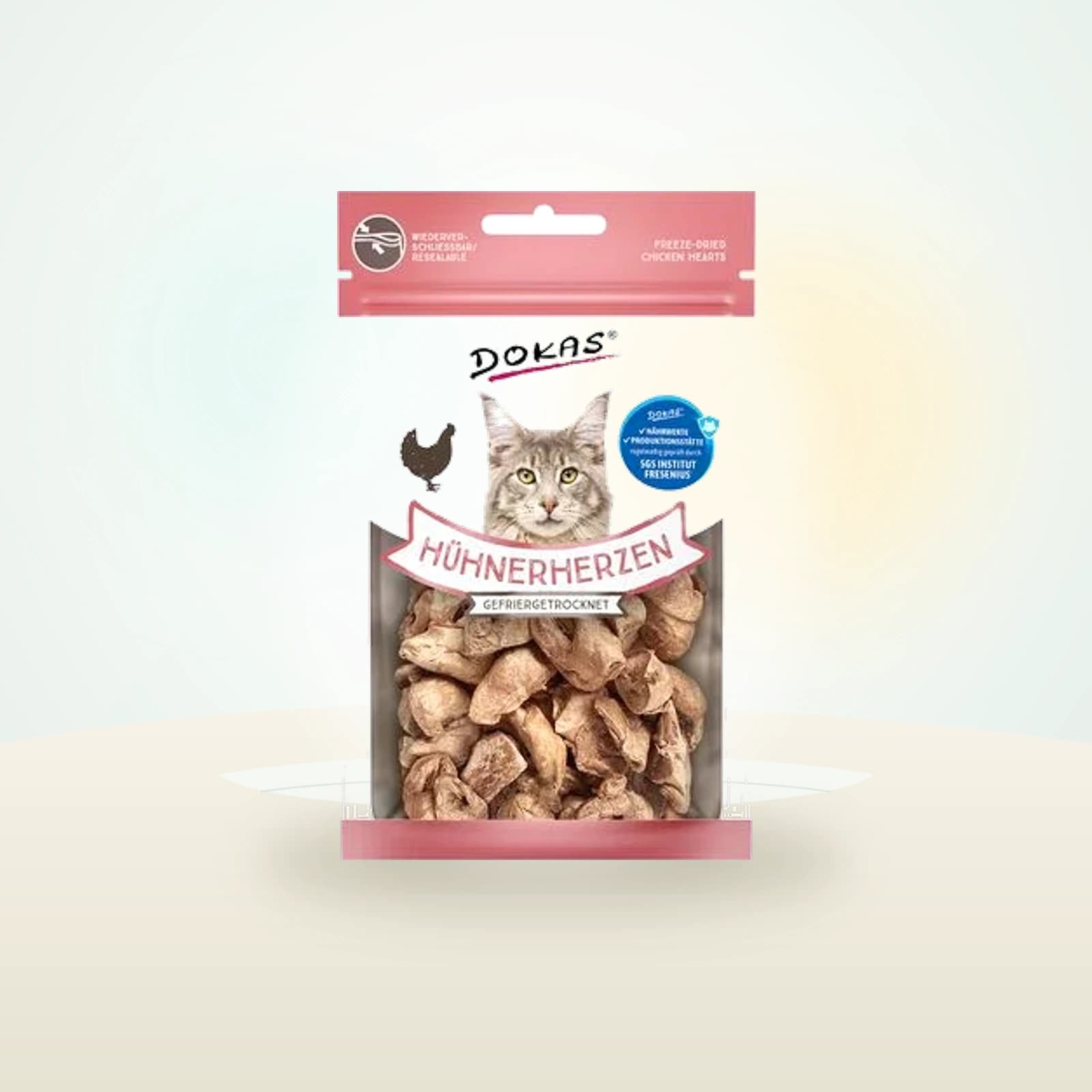 Dokas corazones de pollo liofilizados