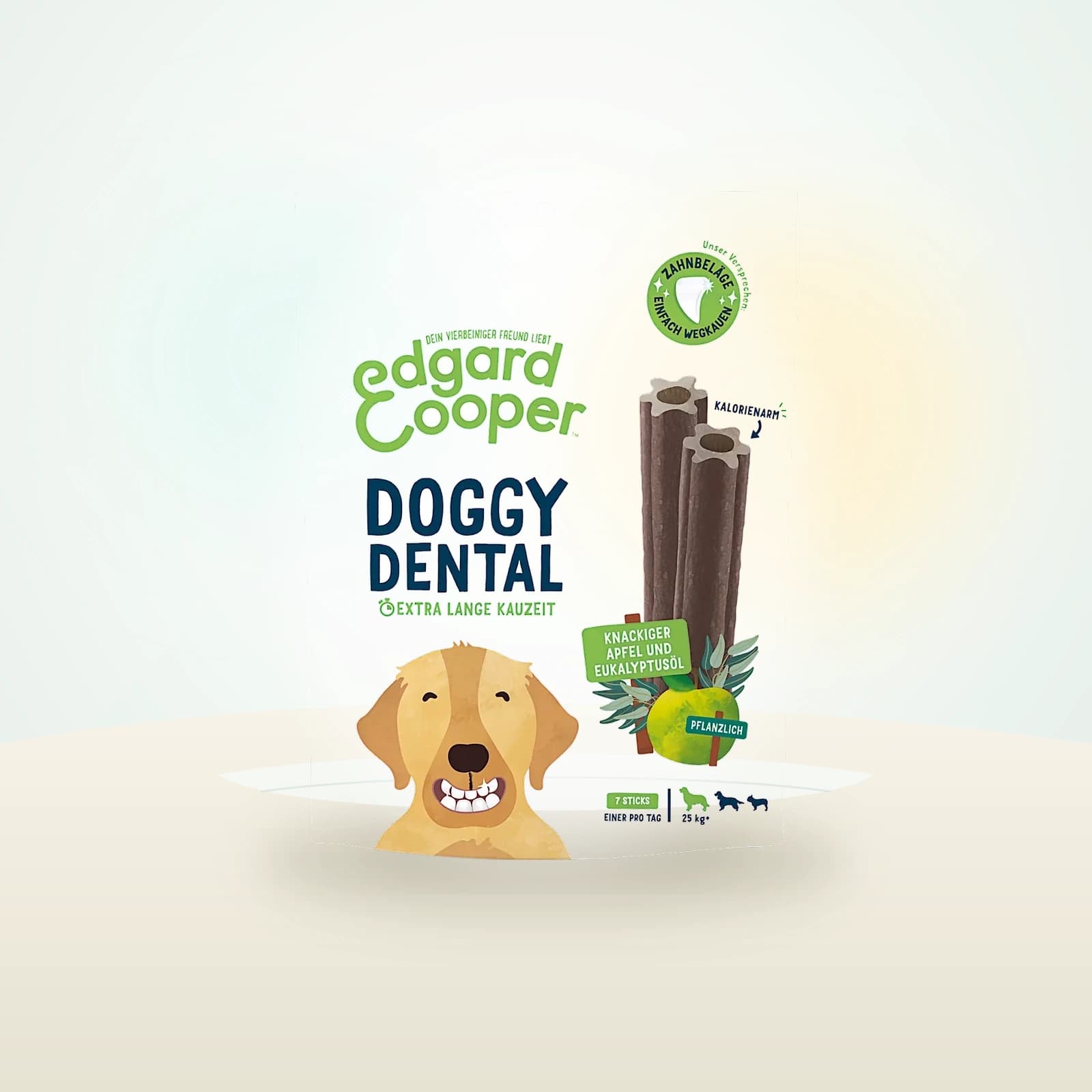 Edgard & Cooper Kausnack Hund, Zahnpflege Doggy Dental mit Apfel & Eukalyptus, big vegan