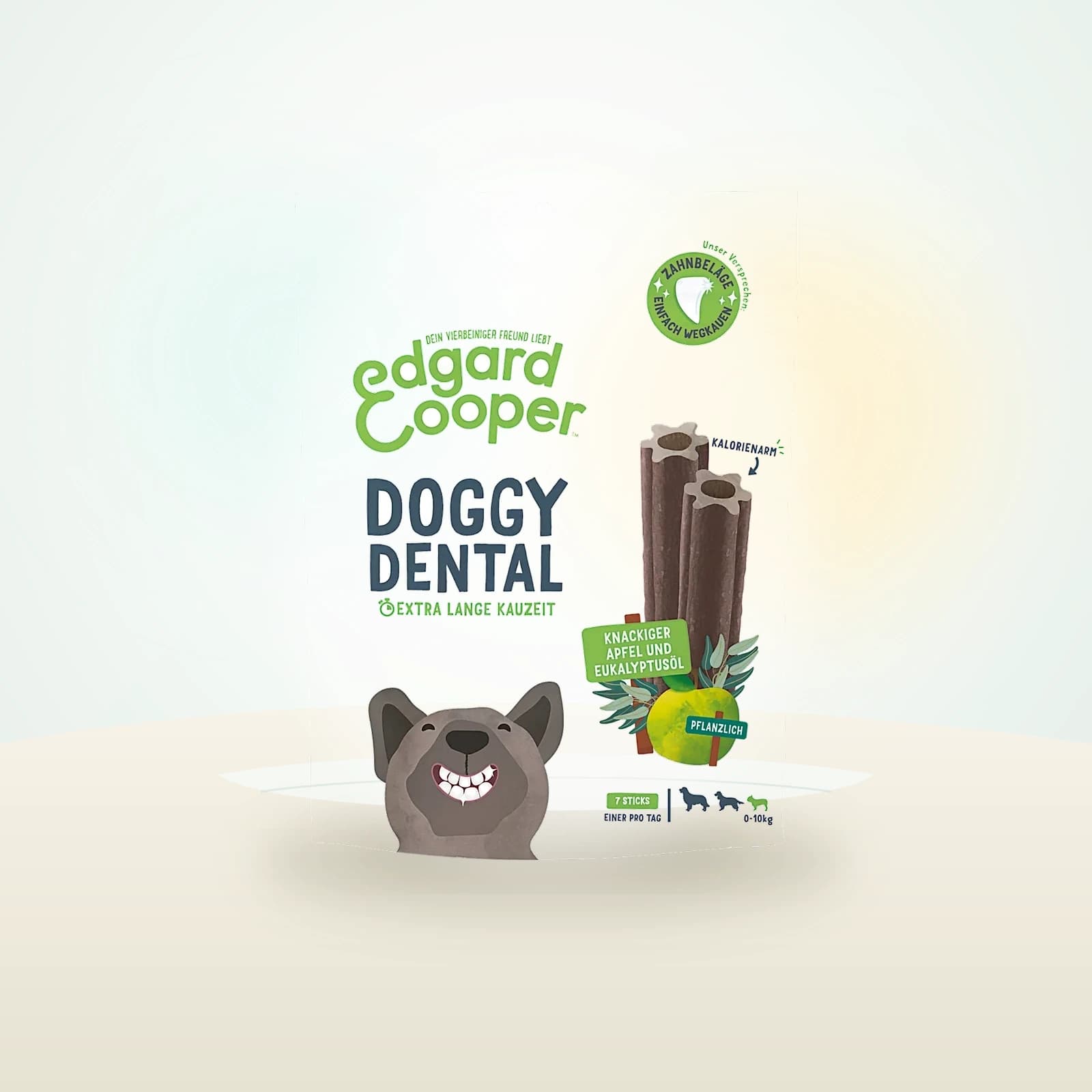 Edgard & Cooper Kausnack Hund, Zahnpflege Doggy Dental mit Apfel & Eukalyptus, Small vegan