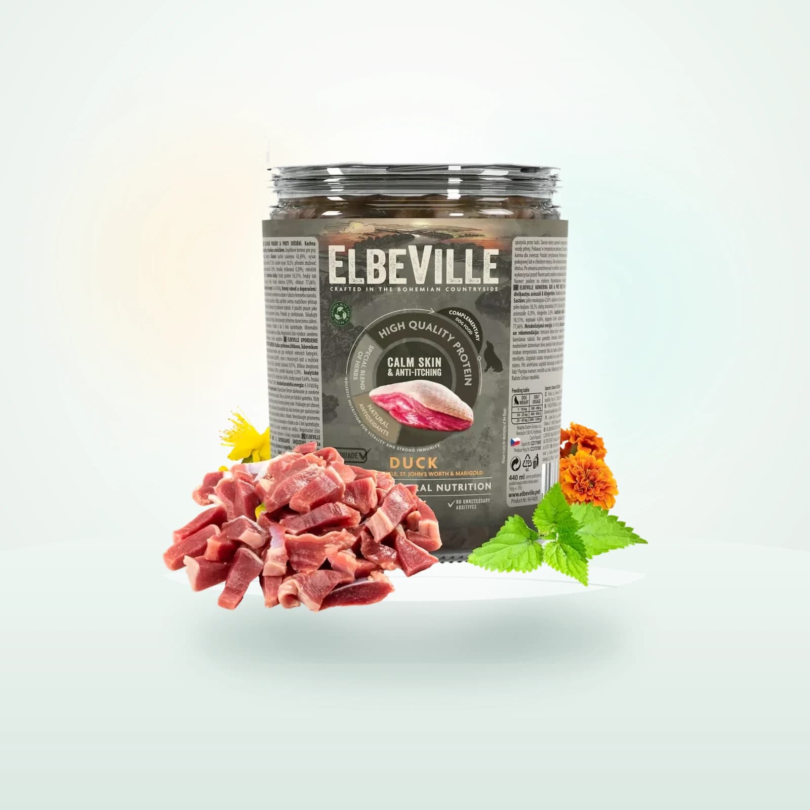 Elbeville Sklenice Elbeville Calm Skin & Anti-Itching kachna s kopřivou, třezalkou a měsíčkem