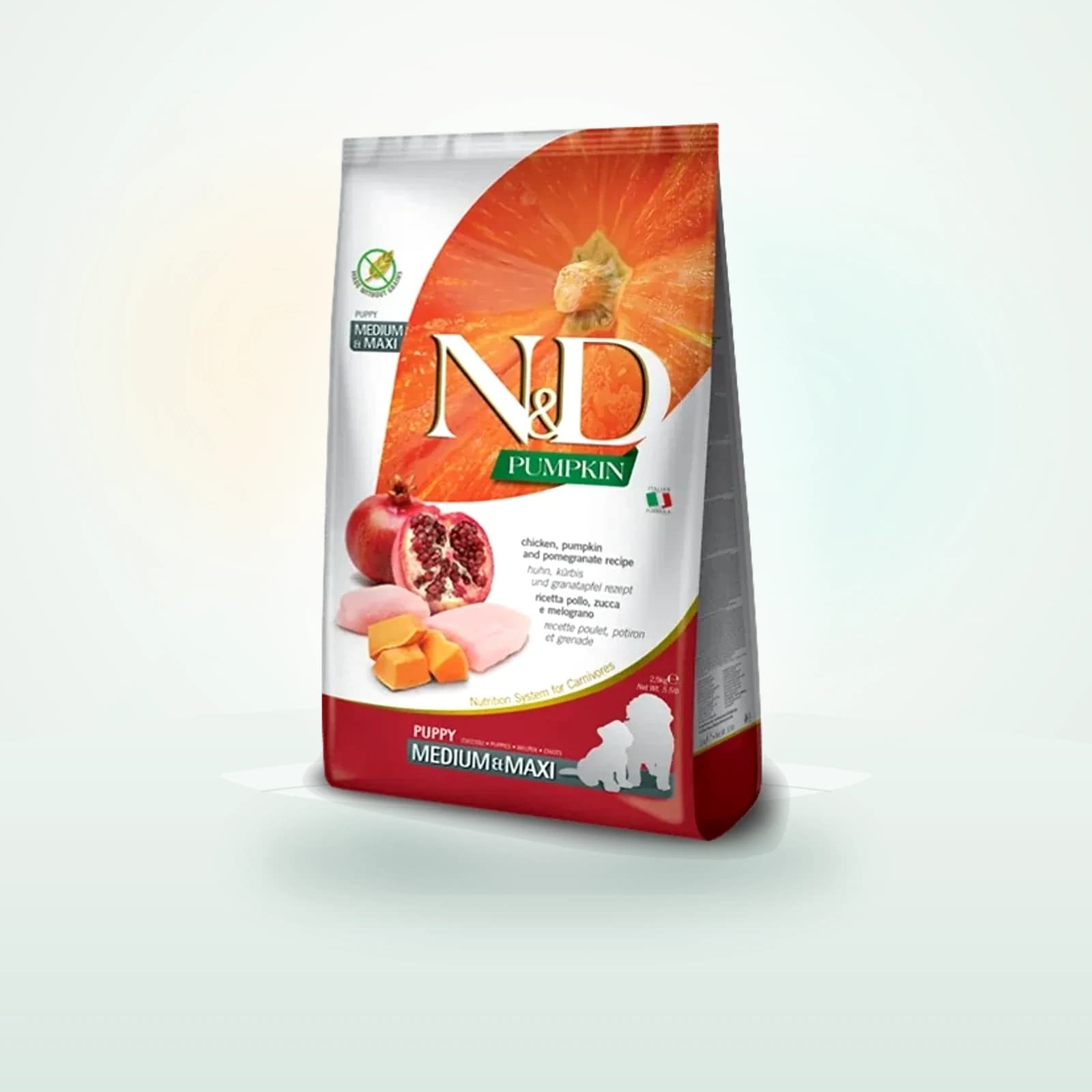 Farmina N&D Pumpkin Chicken, Pumpkin and Pomegranate Puppy Medium & Maxi