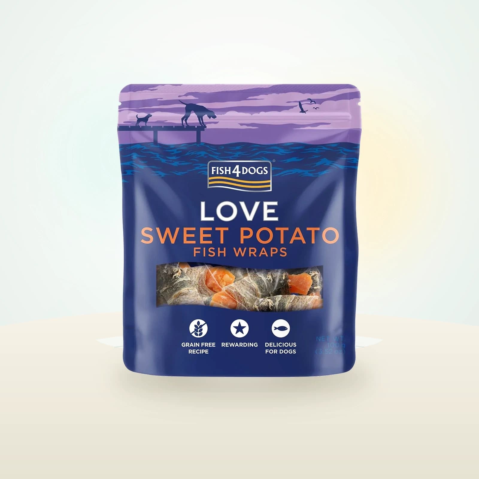 Fish4Dogs Love Sweet Potato Fish Sea Wraps Healthy Dog Treats