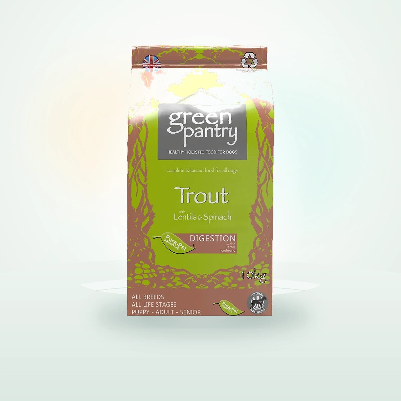 Green Pantry Adult Dry Dog Food Trout with Lentils & Spinach