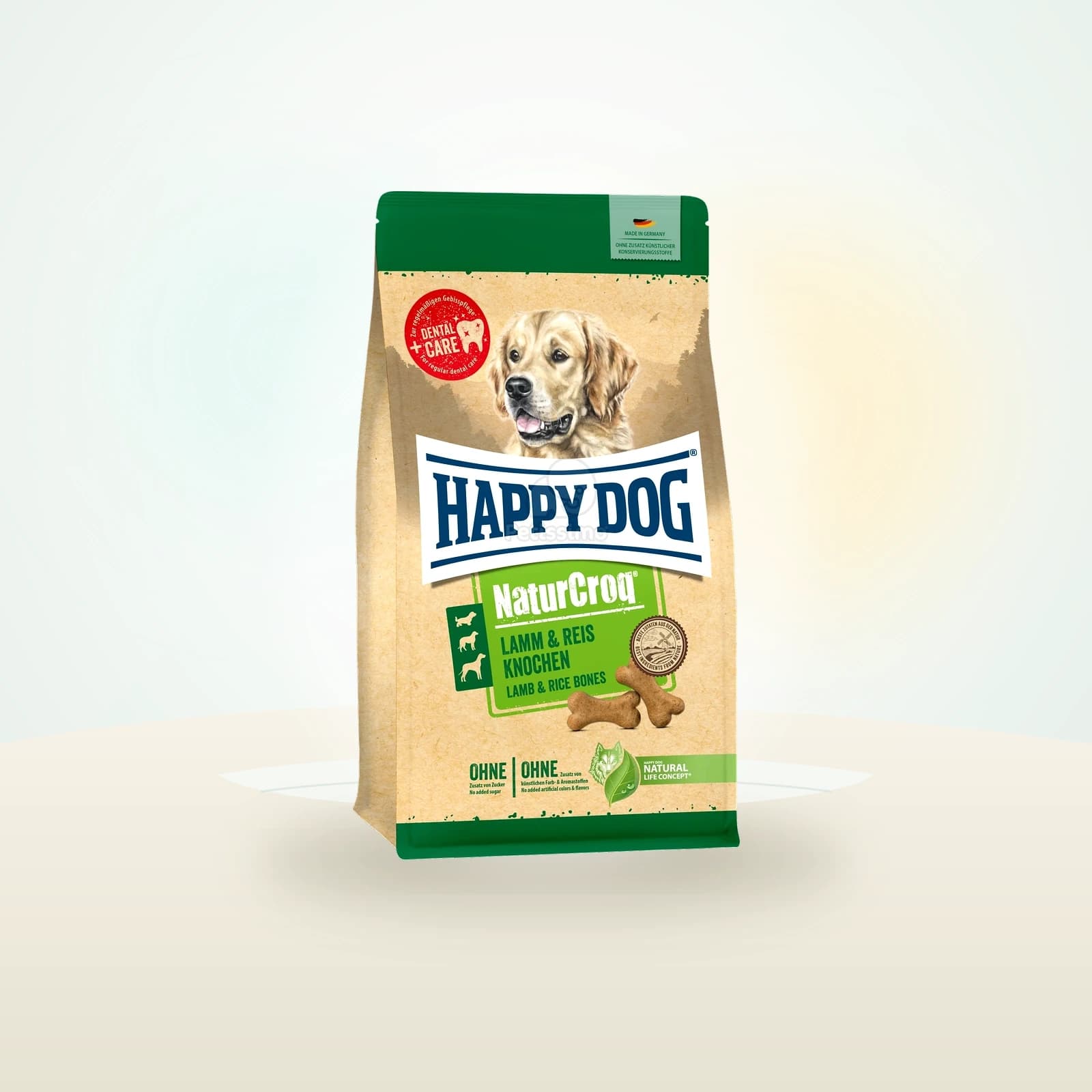 Happy Dog NaturCroq Lamm & Reis Knochen - csont alakú kutyakeksz bárány & rizs ízesítéssel