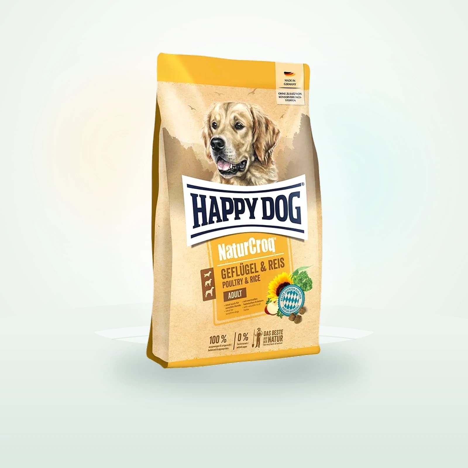 Happy Dog NaturCroq Trockenfutter Hund Adult, Geflügel & Reis