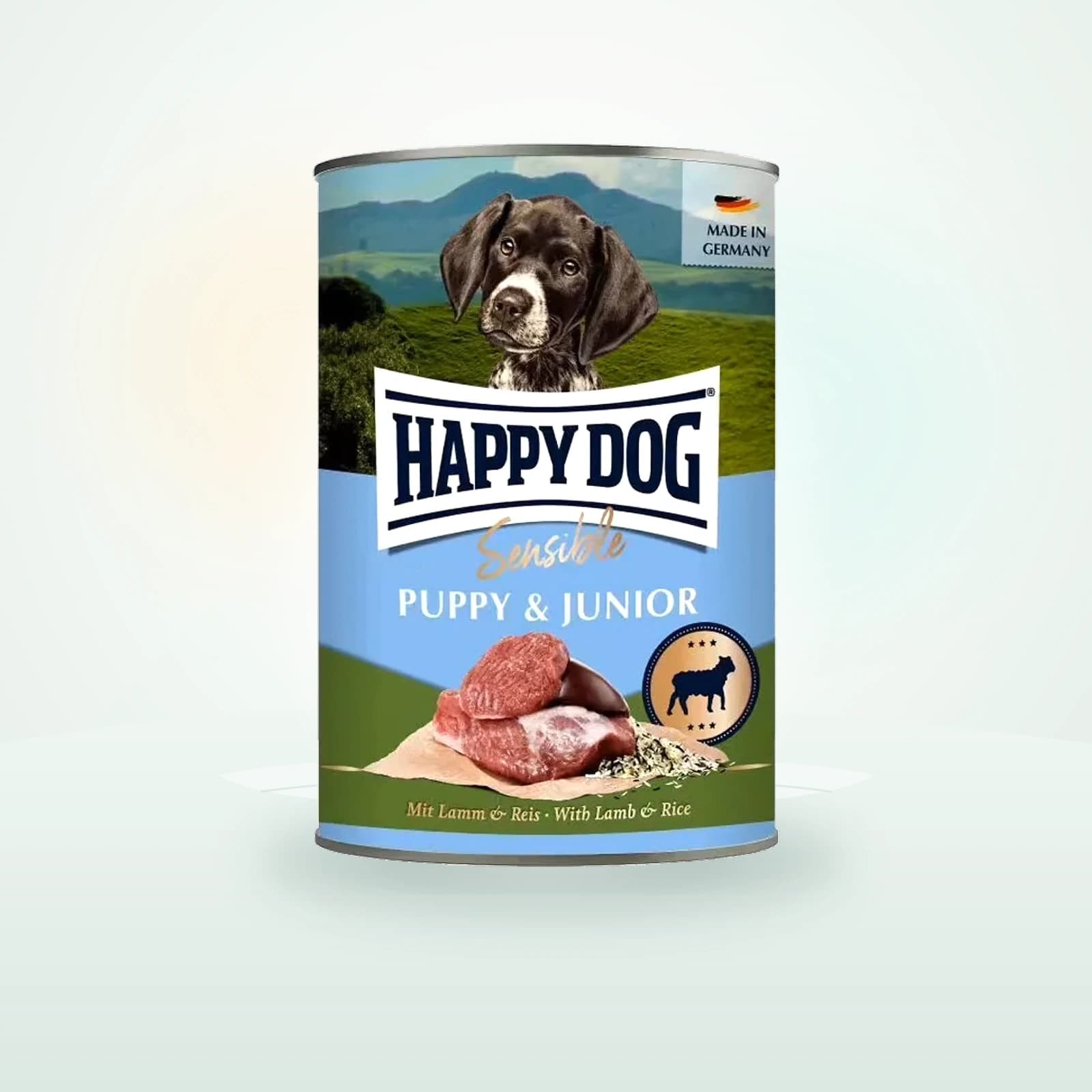 Happy Dog Sensible Puppy & Junior Nassfutter – Lamm & Reis
