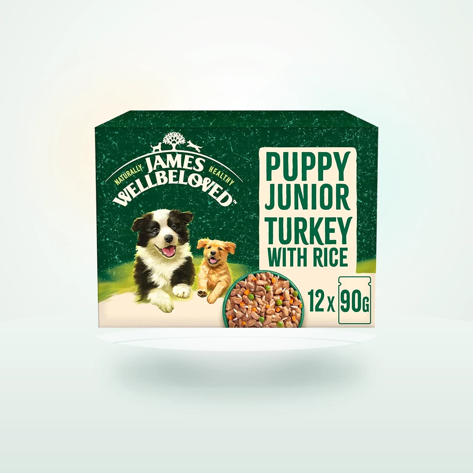 James Wellbeloved Wet Puppy Dog Food Turkey & Rice in Gravy 12 Pouches