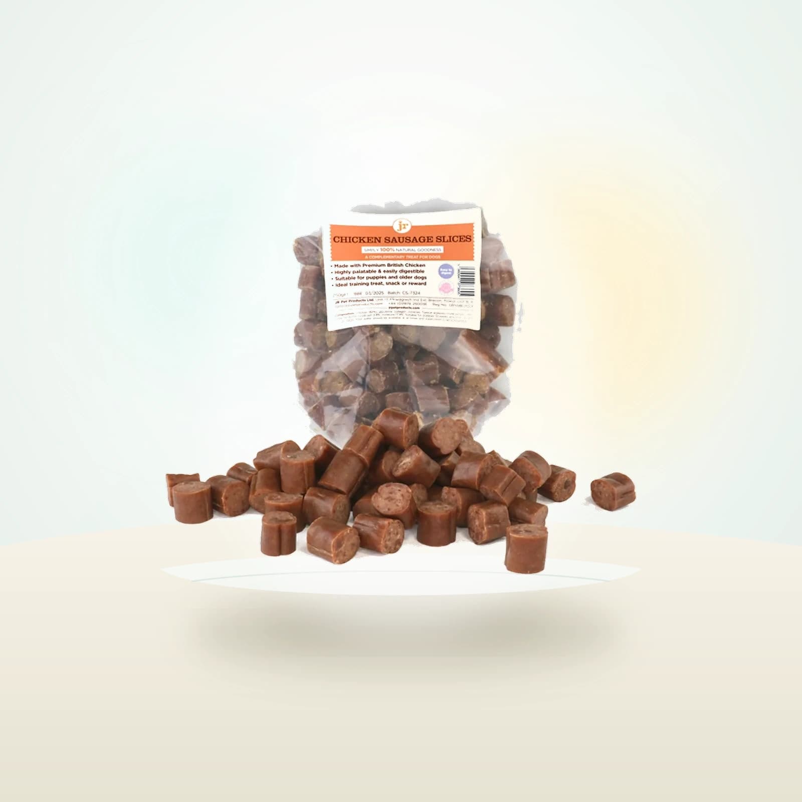 JR Pet Products British Sliced Chicken Sausages Treats for Dogs