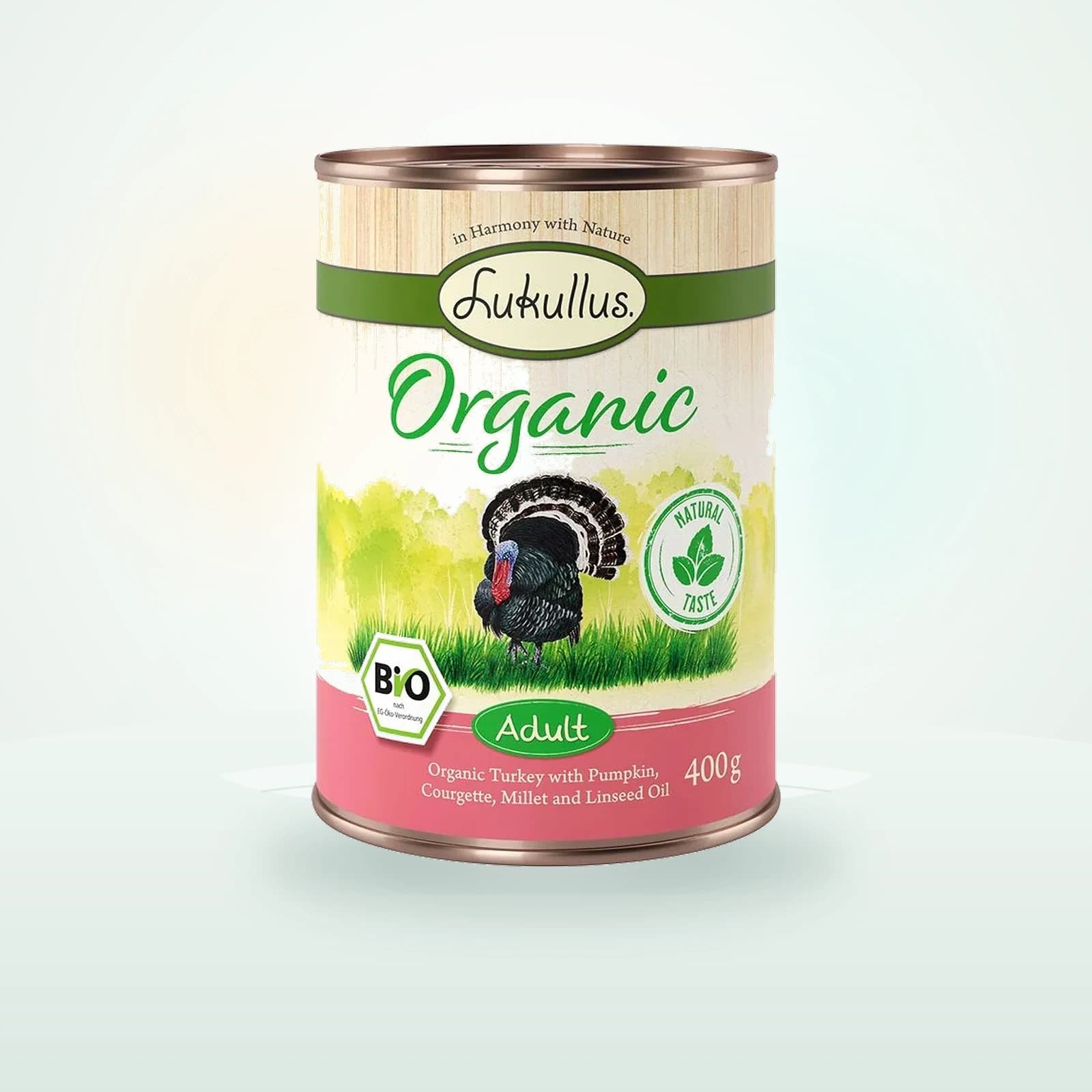 Lukullus Organic Adult ekologisk kalkon & ekologisk zucchini (glutenfritt)
