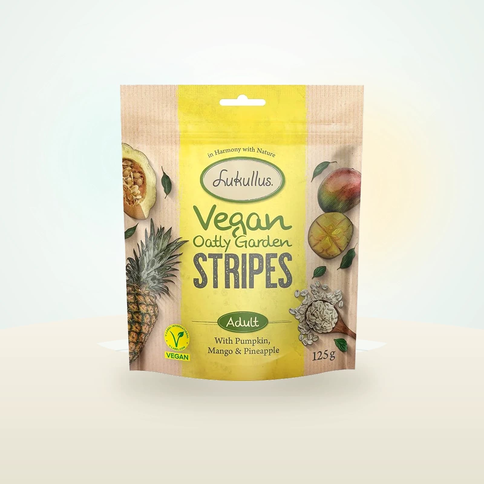 Lukullus Vegan Oatly Garden Stripes, z dynią, mango i ananasem