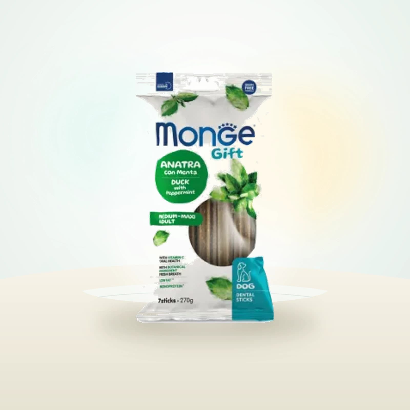 Monge Gift Medium - Maxi Dog Anatra con Menta Dental Sticks