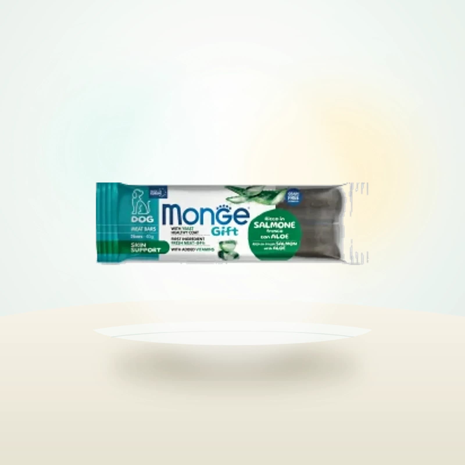 Monge Natural Superpremium Gift Skin Support Dog Ricco in Salmone Fresco con Aloe Vera e Lievito Meat Bars