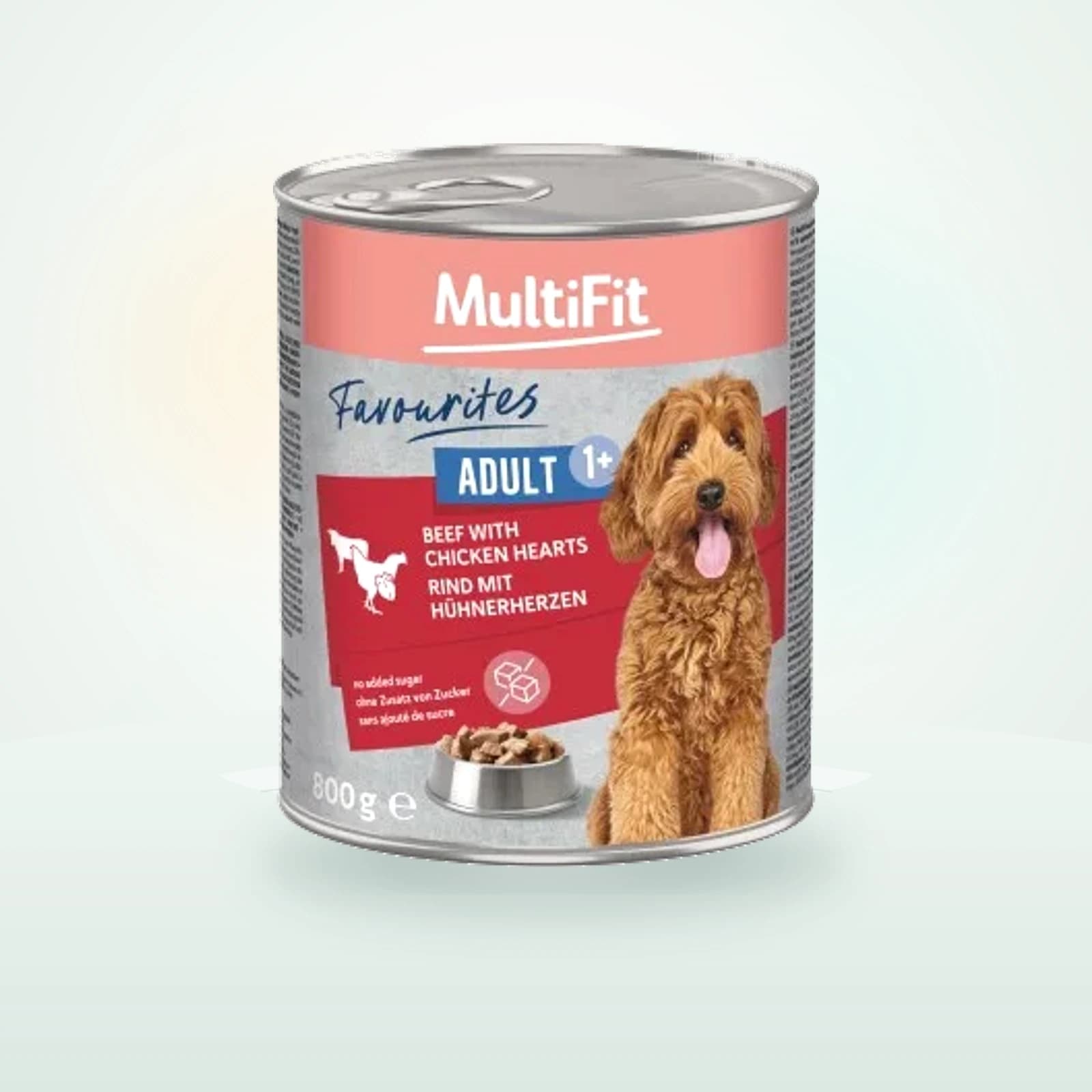 MultiFit Favoris Nourriture humide Chien Adulte Bœuf aux cœurs de poulet