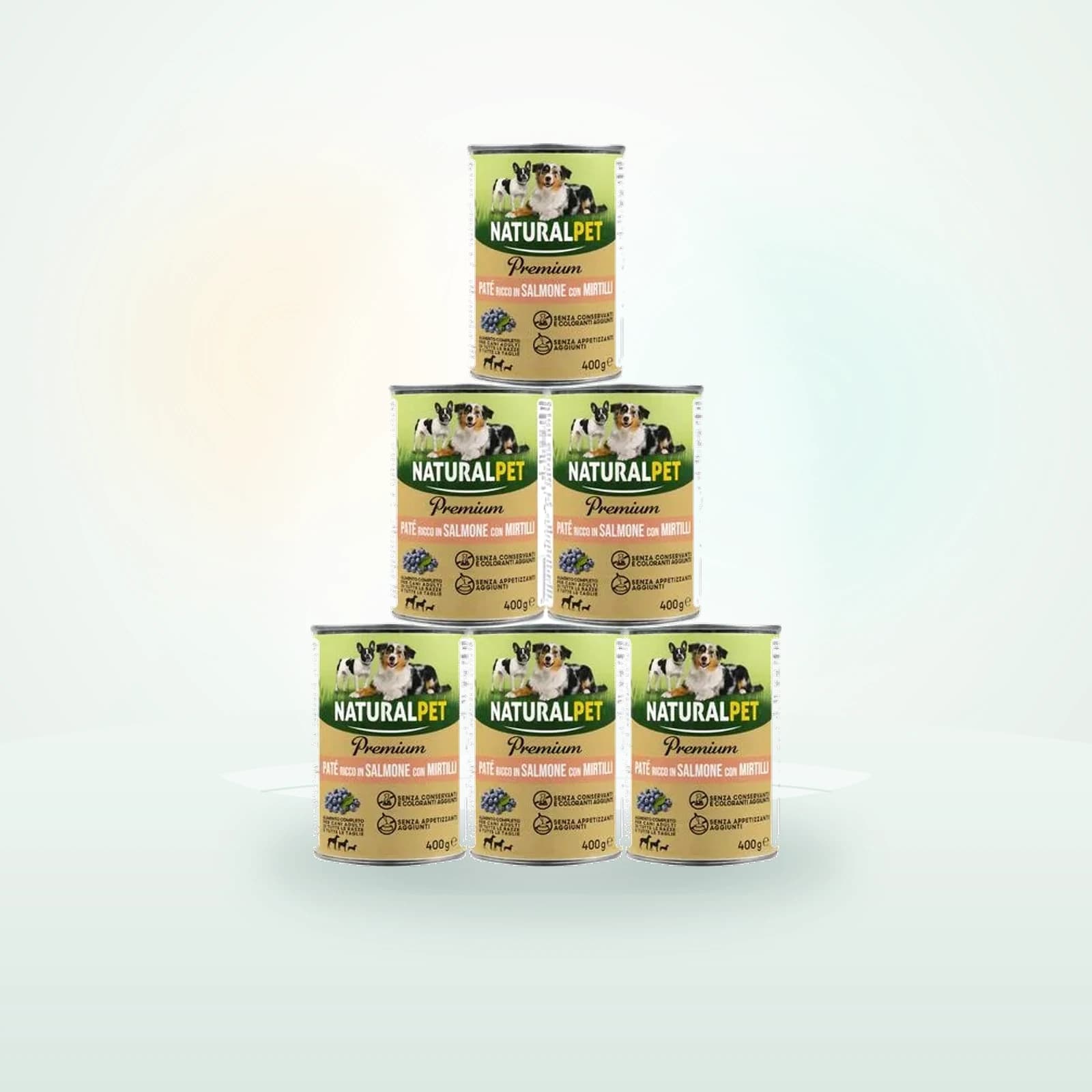 Naturalpet Premium Dog Adult Paté ricco in Salmone con mirtilli