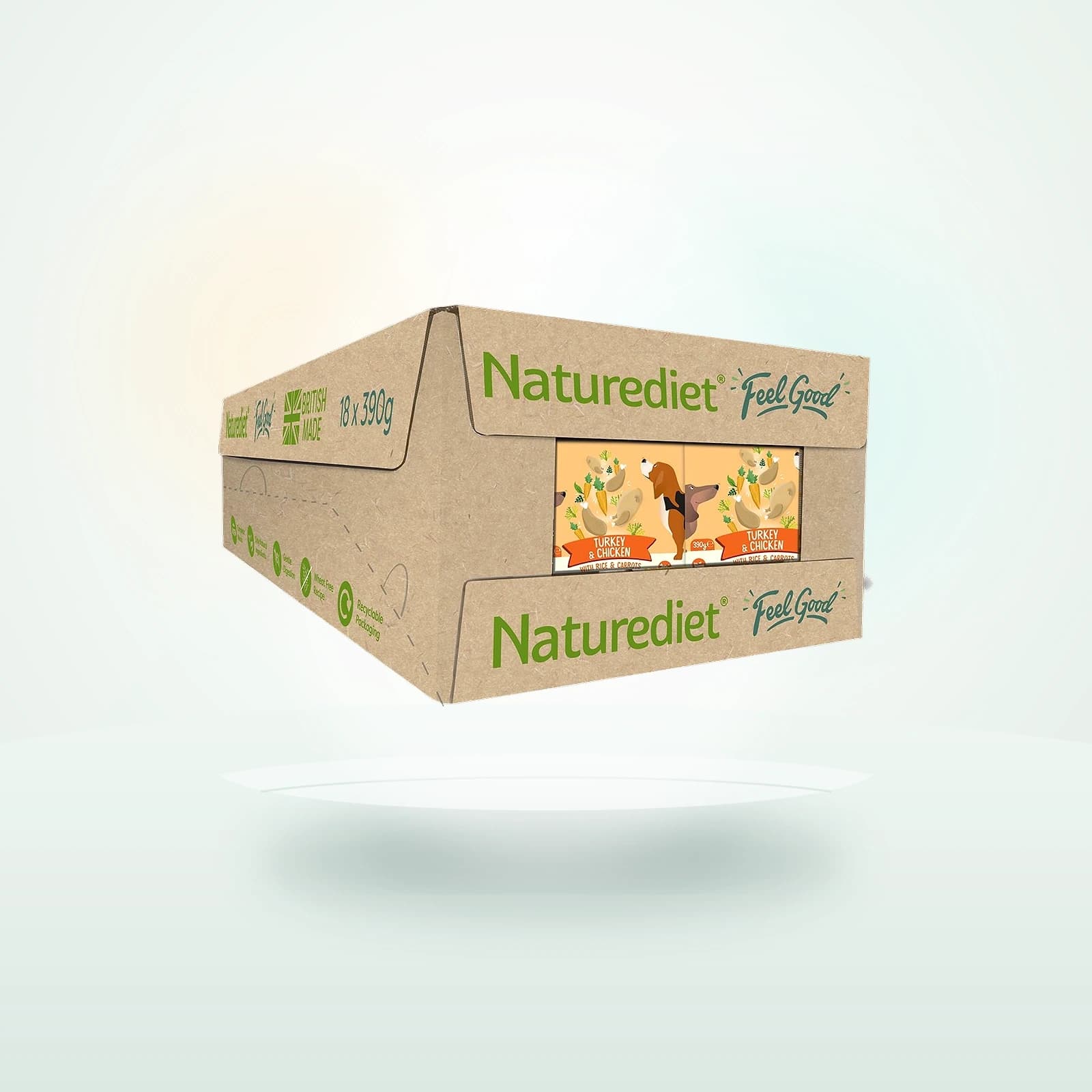 Naturediet Feel Good Adult Wet Dog Food - Turkey & Chicken - Cartons