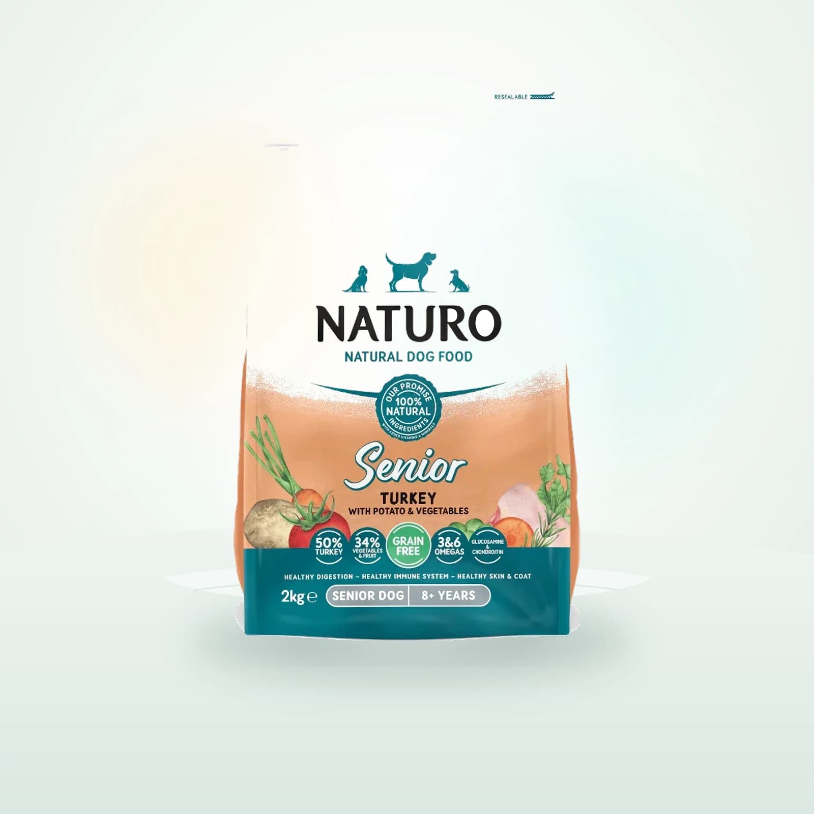 Naturo Pet Food Senior Dog Turkey & Potatoes with Vegetables - Grain Free | Dry Food