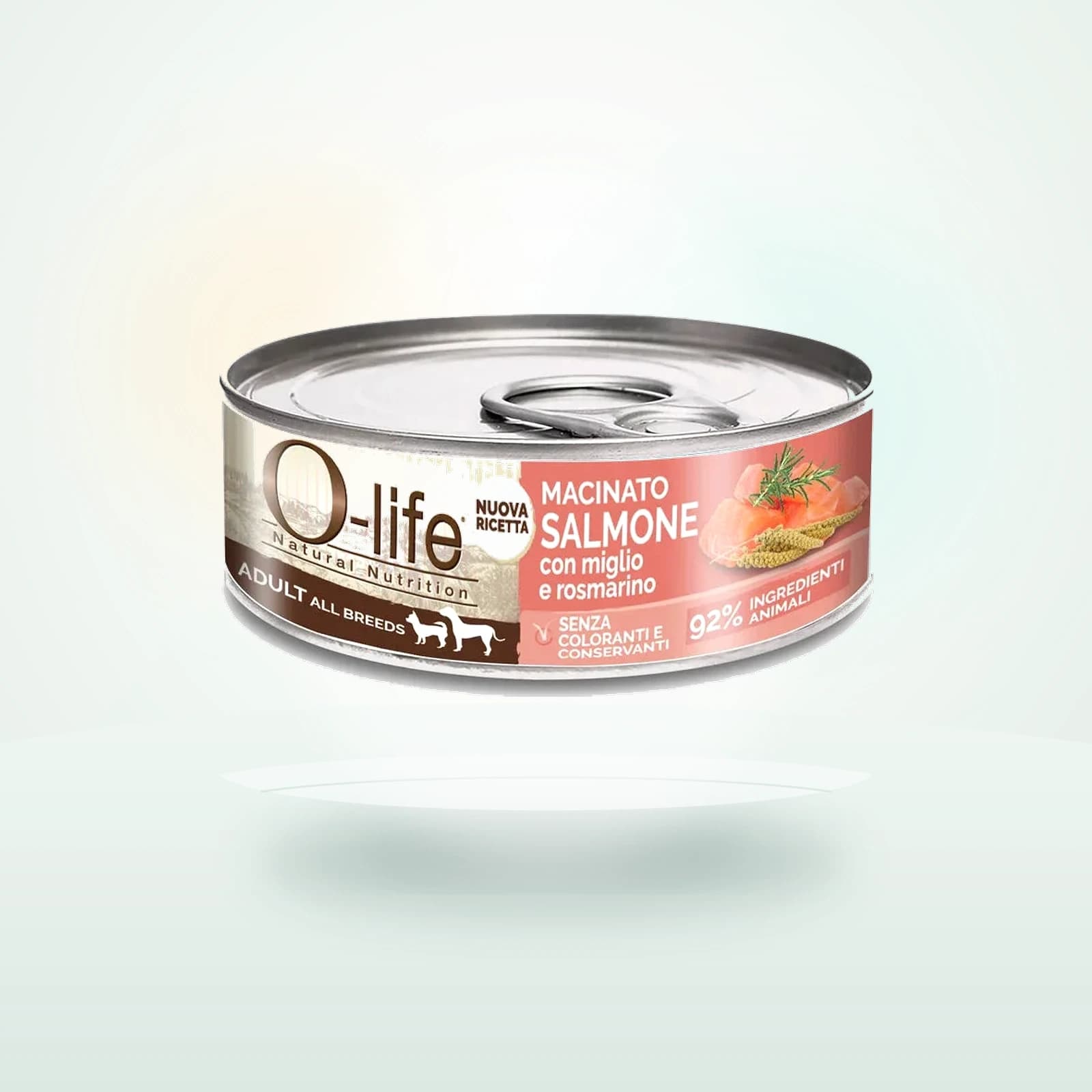 O-life Dog Adult All breeds Macinato di Salmone con miglio e rosmarino