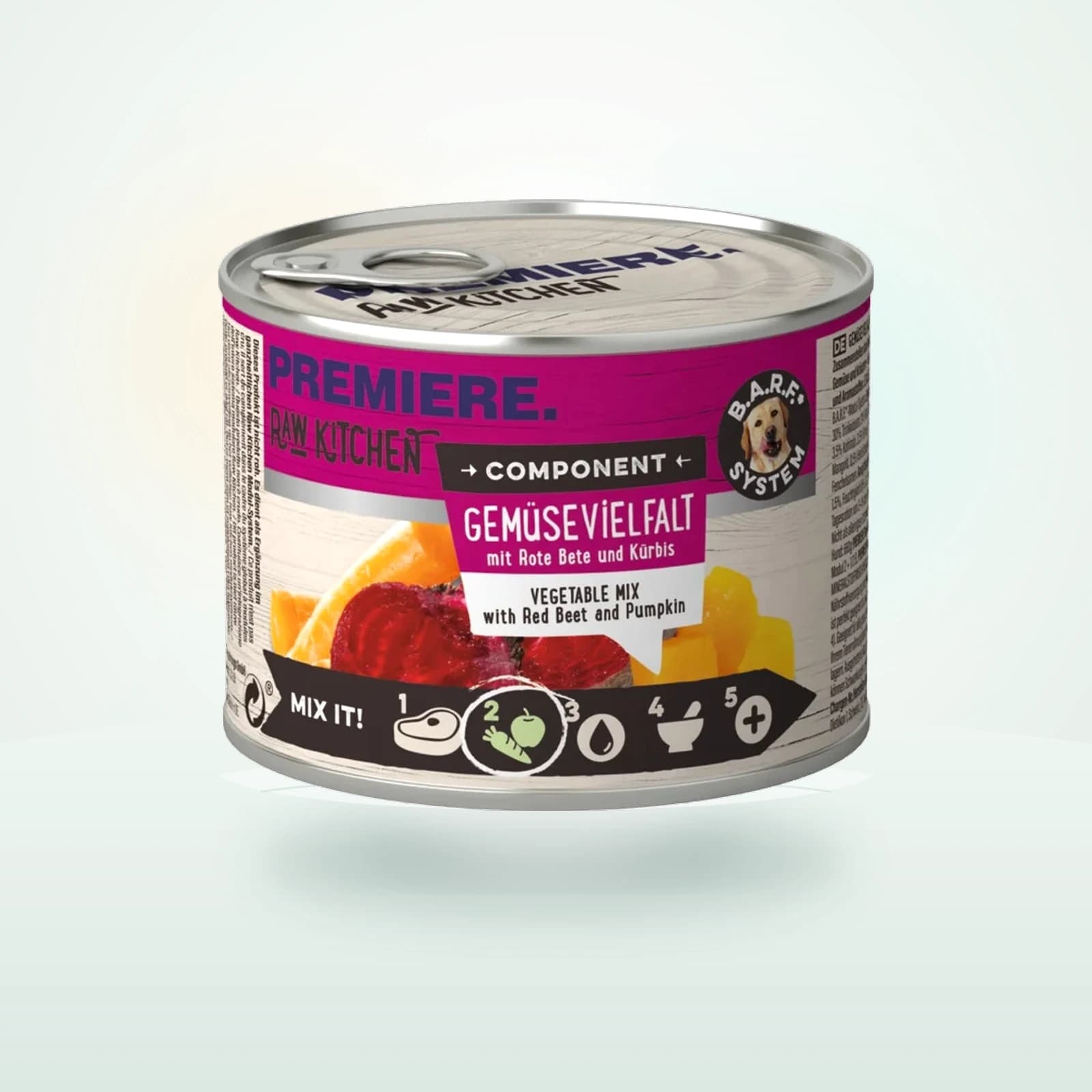 PREMIERE RAW KITCHEN Nassfutter Hund Adult Component, Gemüsevielfalt Obst und Gemüse