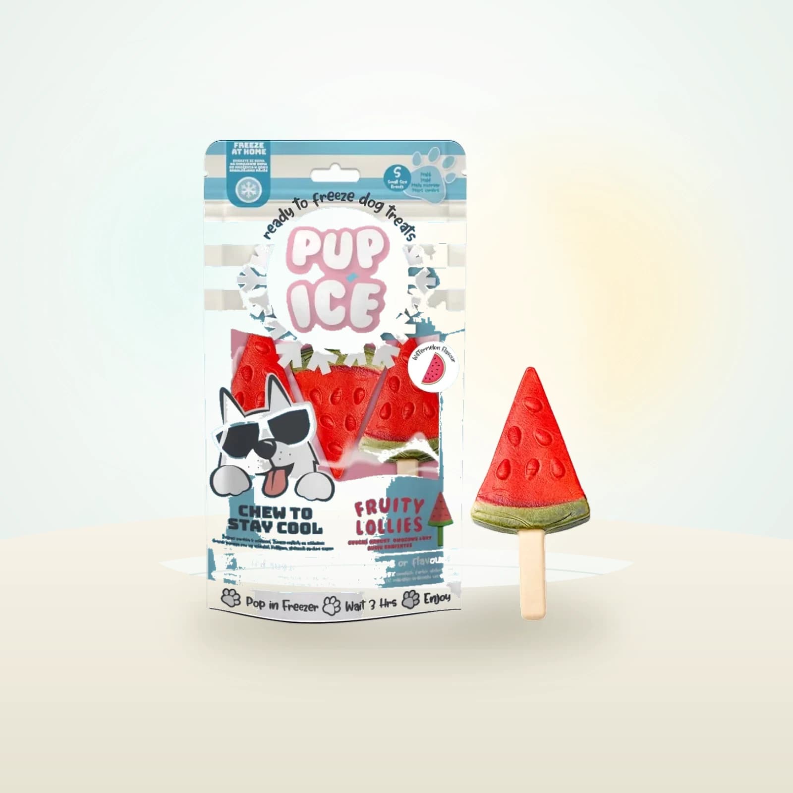Pup Ice Chladící pochoutka Pup Ice zmrzlina pro psy vodní meloun 3ks