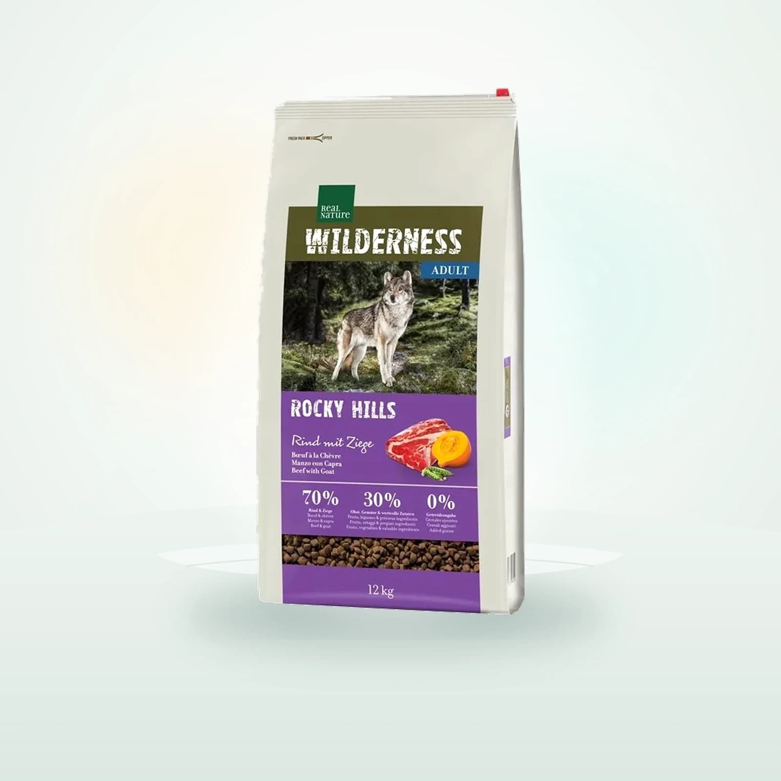 Real Nature WILDERNESS Trockenfutter Hund, Adult, Rocky Hills Rind und Ziege