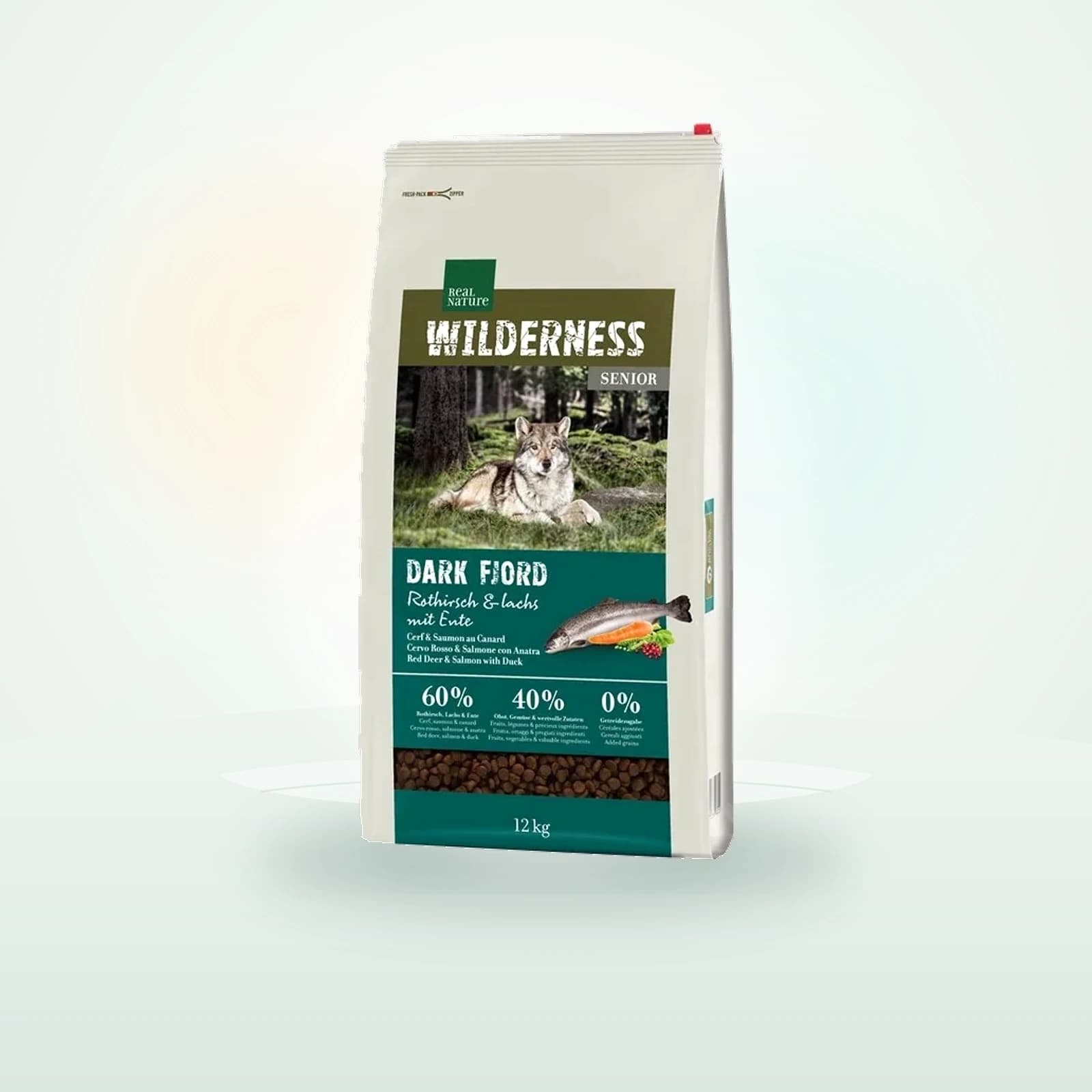 Real Nature WILDERNESS Trockenfutter Hund, Senior, Dark Fjord Rothirsch und Lachs mit Ente
