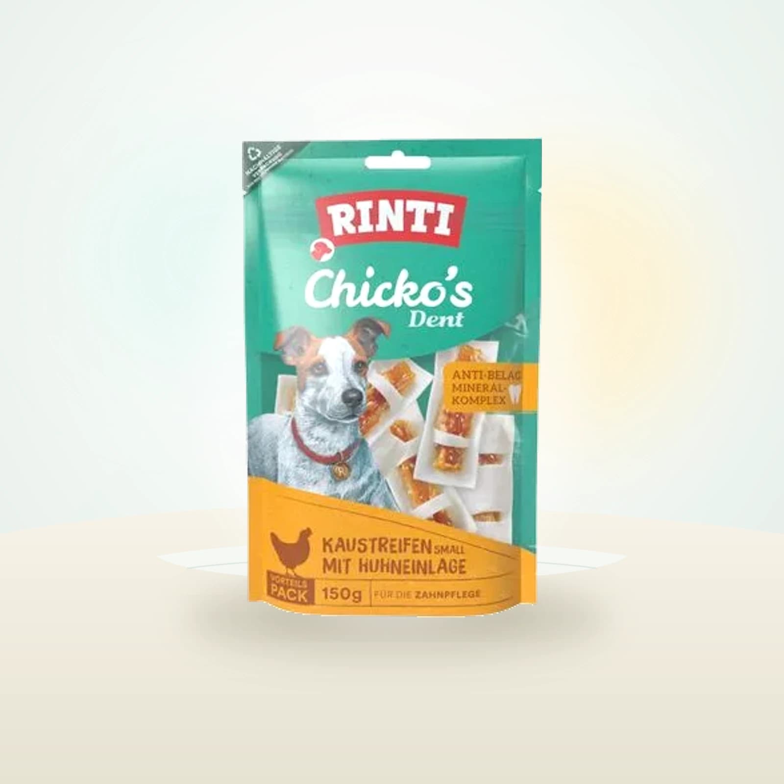 Rinti Chicko's Dent tiras masticables con relleno de pollo Small
