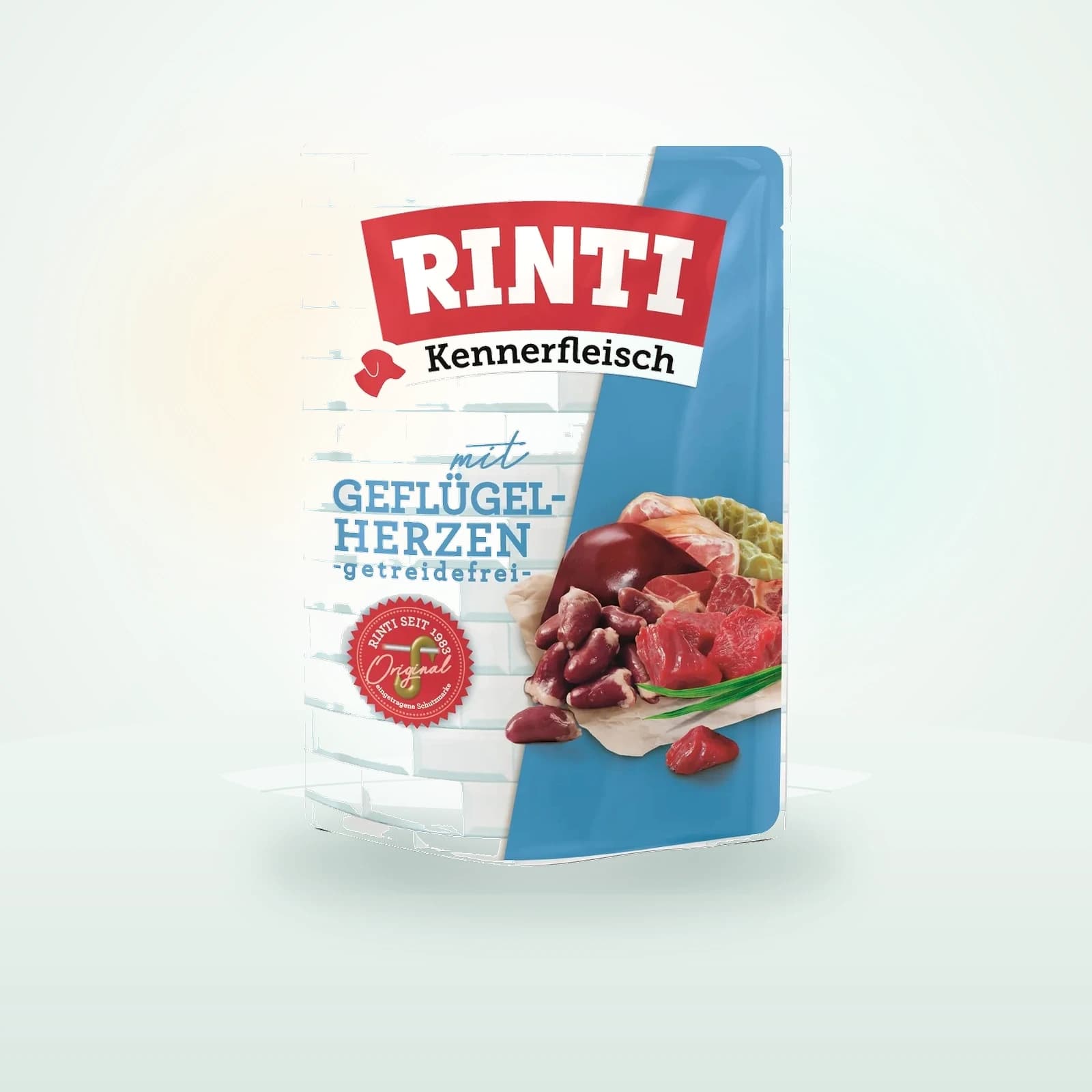 Rinti Kennerfleisch Nassfutter Hund, Adult, Pouch Geflügelherzen