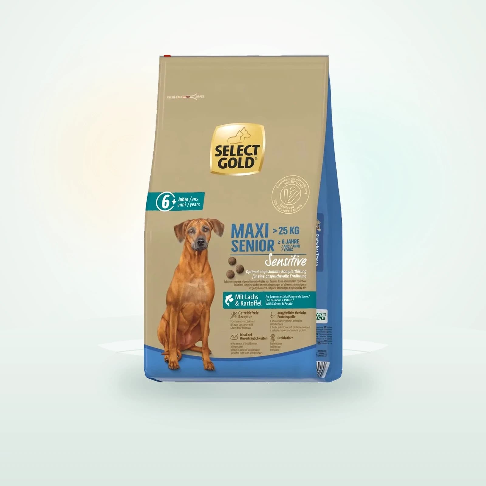 SELECT GOLD Maxi Senior Sensitive con Salmone e Patate