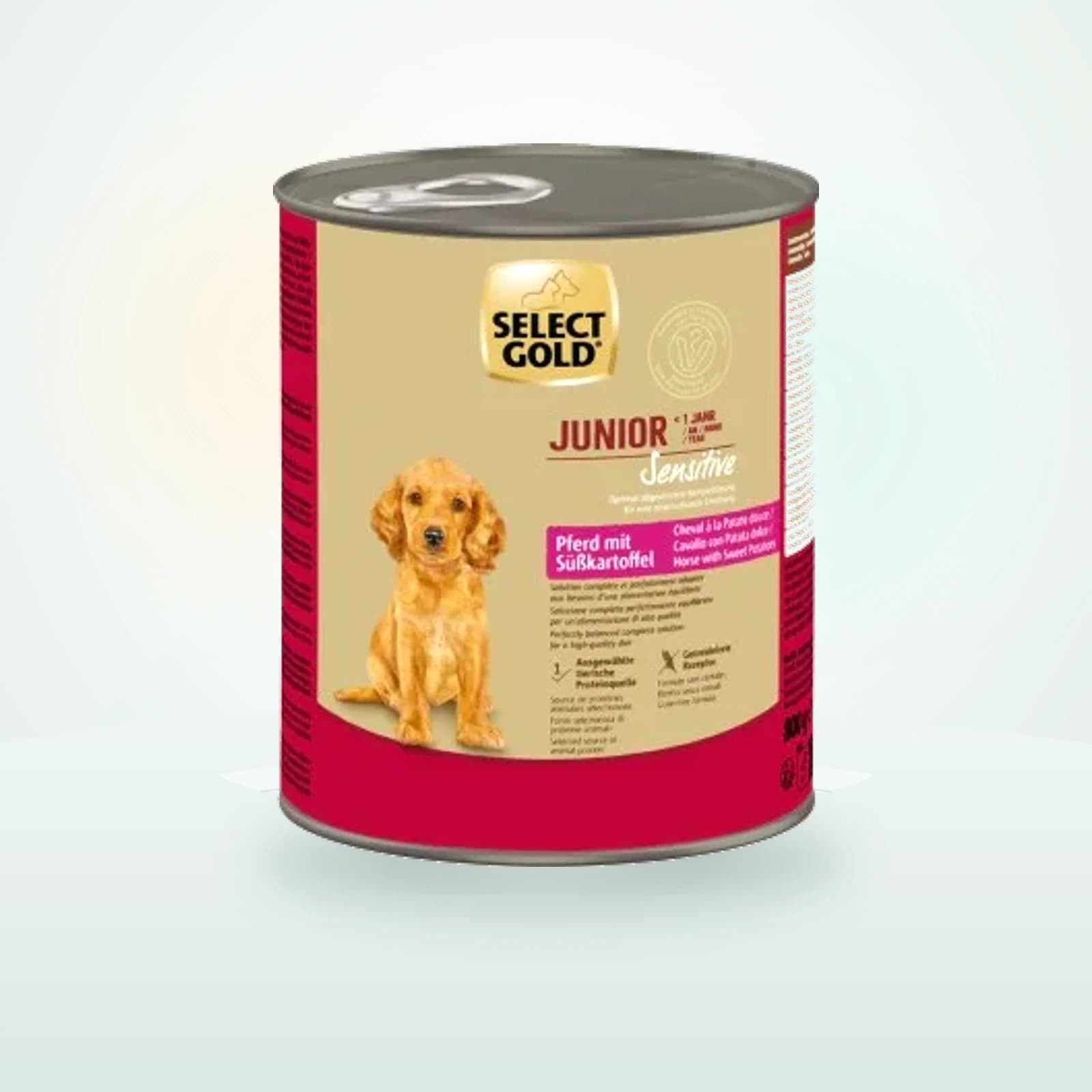 select gold Sensitive Junior Wet Food Dog Horse with sweet potato