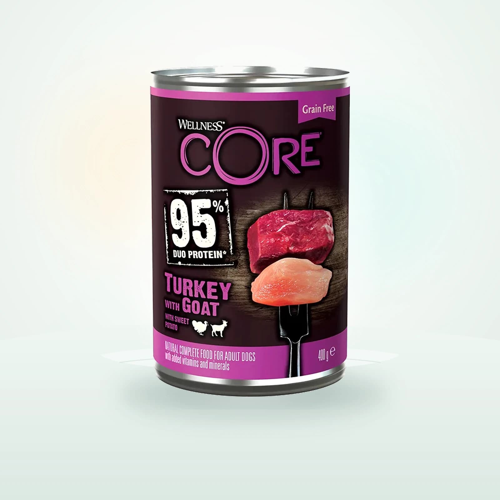 Wellness CORE 95% Grain Free Wet Adult Dog Food Turkey & Goat