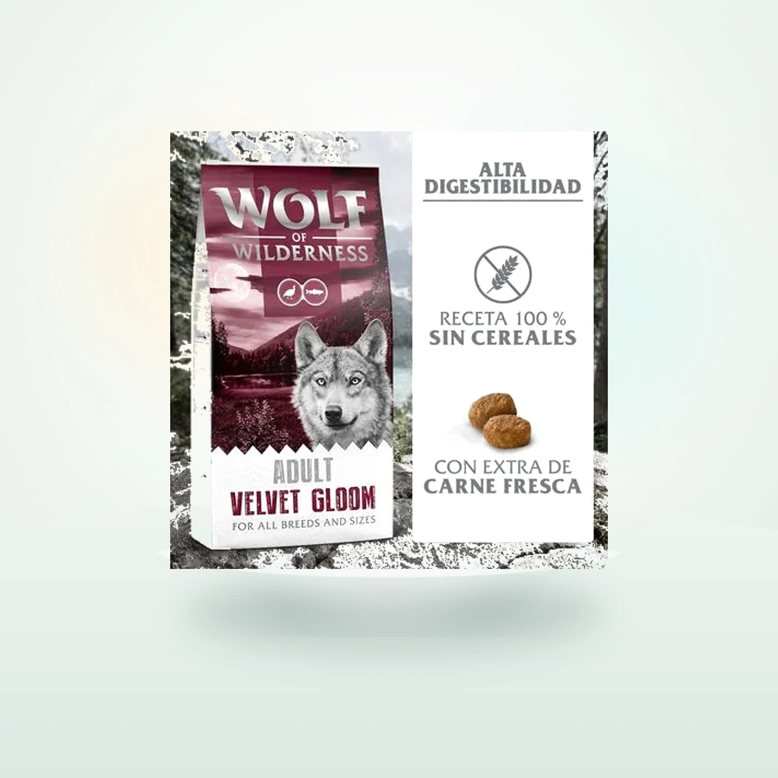 Wolf of Wilderness Adult «Velvet Gloom» pavo y trucha, sin cereales