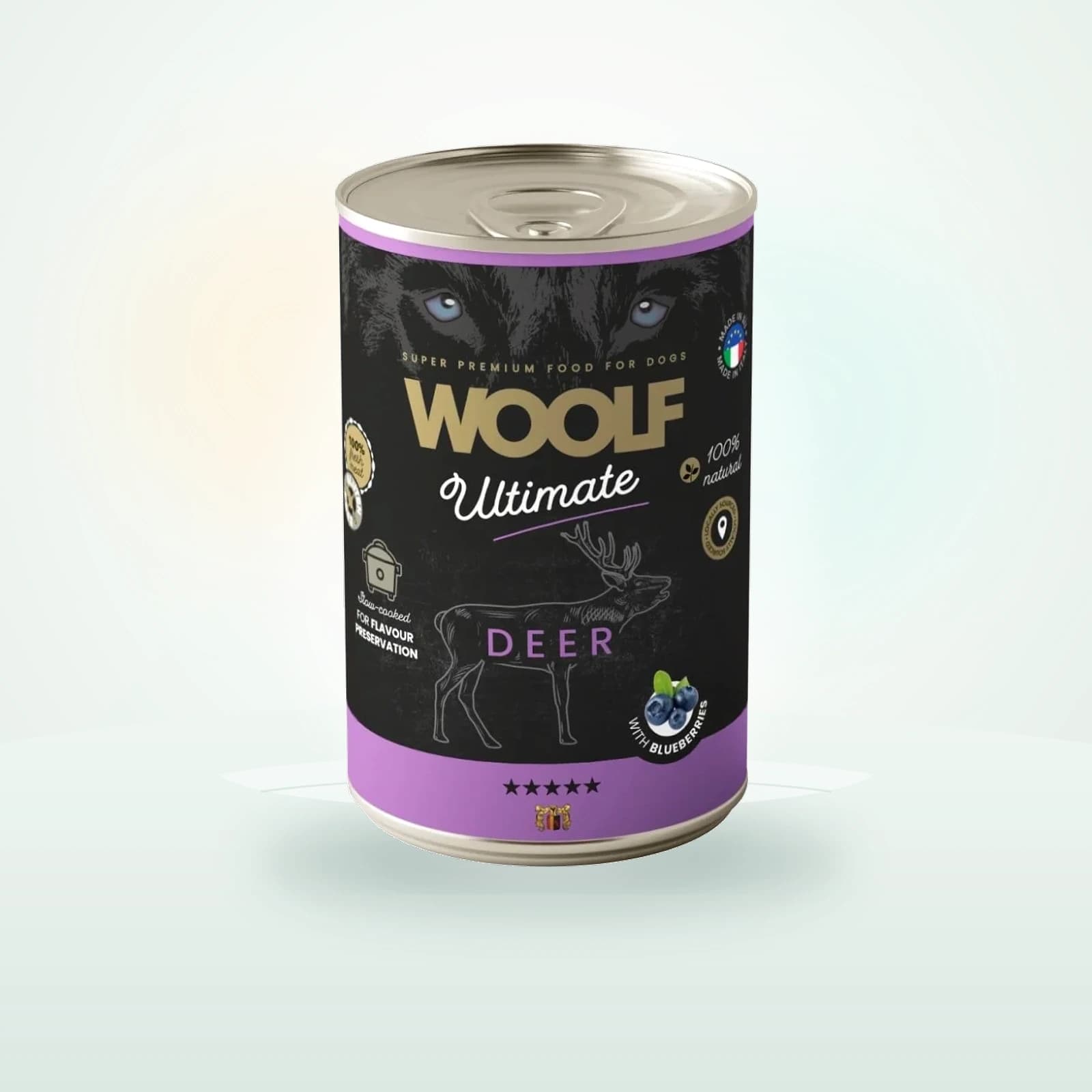 Woolf Ultimate Adult Dog Deer and Blueberries wilgotna karma z jeleniną i jagodami dla psów