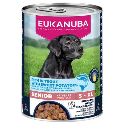 Eukanuba Senior Rijk aan forel met zoete aardappelen