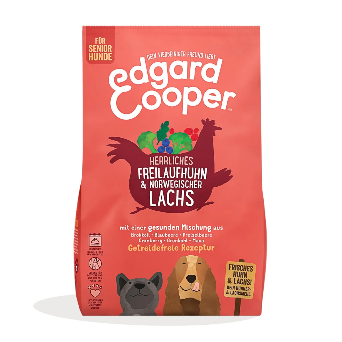 Edgard & Cooper Trockenfutter Hund, Adult, Frisches Freilaufhuhn & norwegischer Lachs