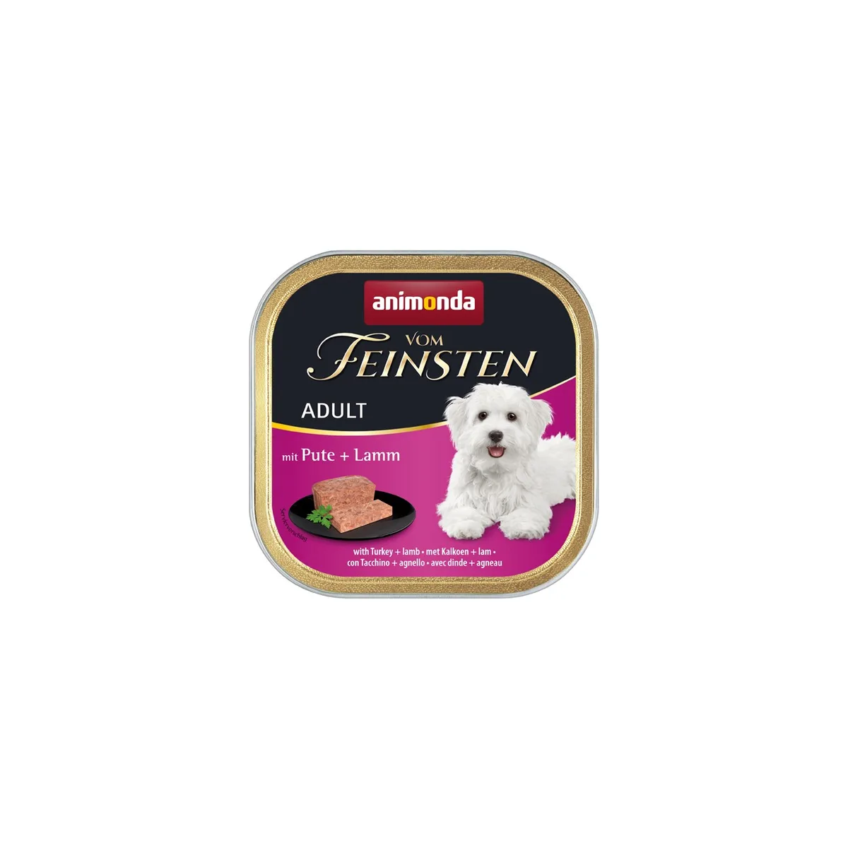 Animonda Vom Feinsten Nassfutter Hund, Adult, Pute und Lamm