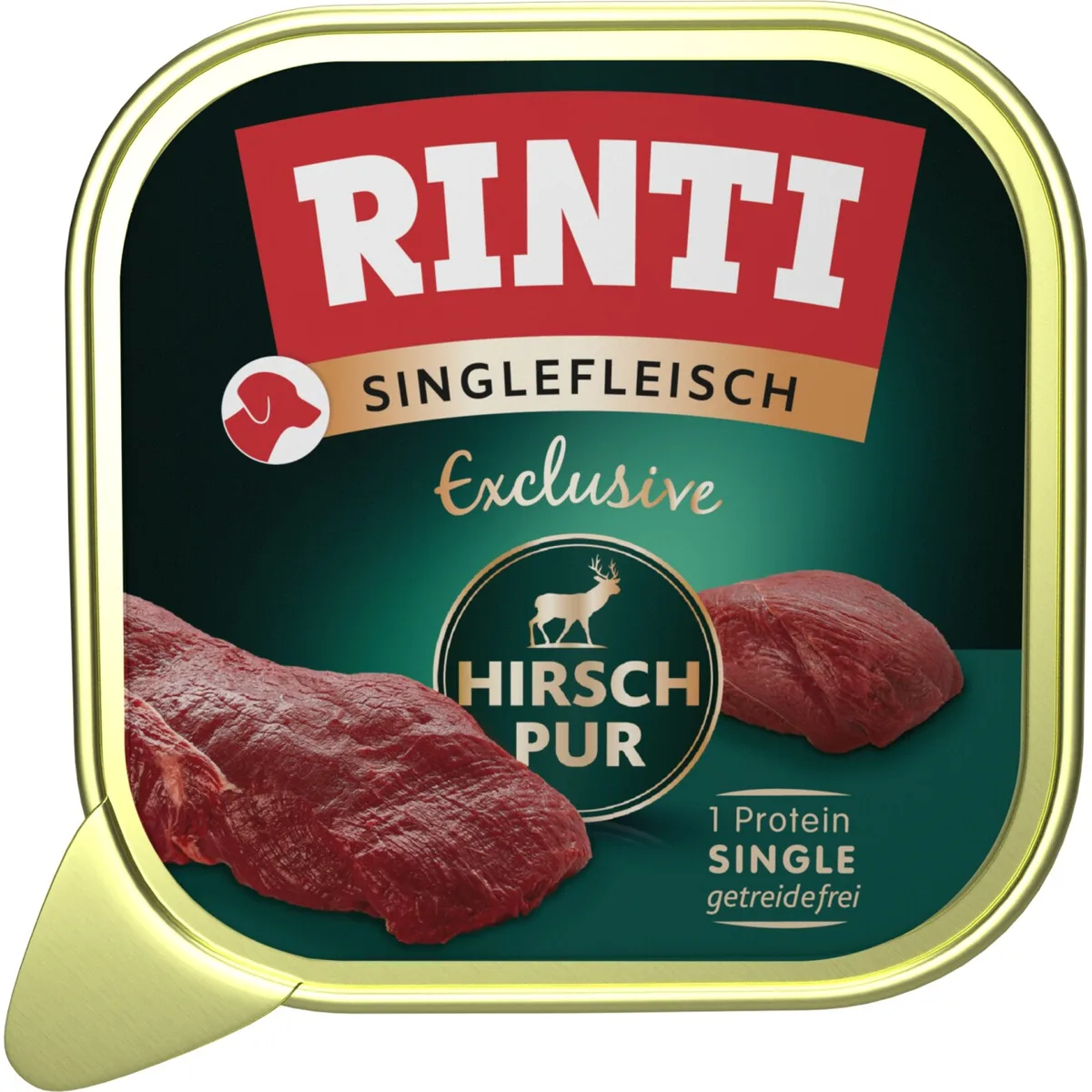 Rinti Singlefleisch Exclusive Nassfutter Hund, Adult Hirsch