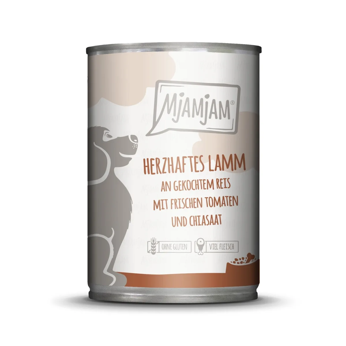 MjAMjAM Nassfutter Hund Adult Lamm an gekochtem Reis mit frischen Tomaten und Chiasaat