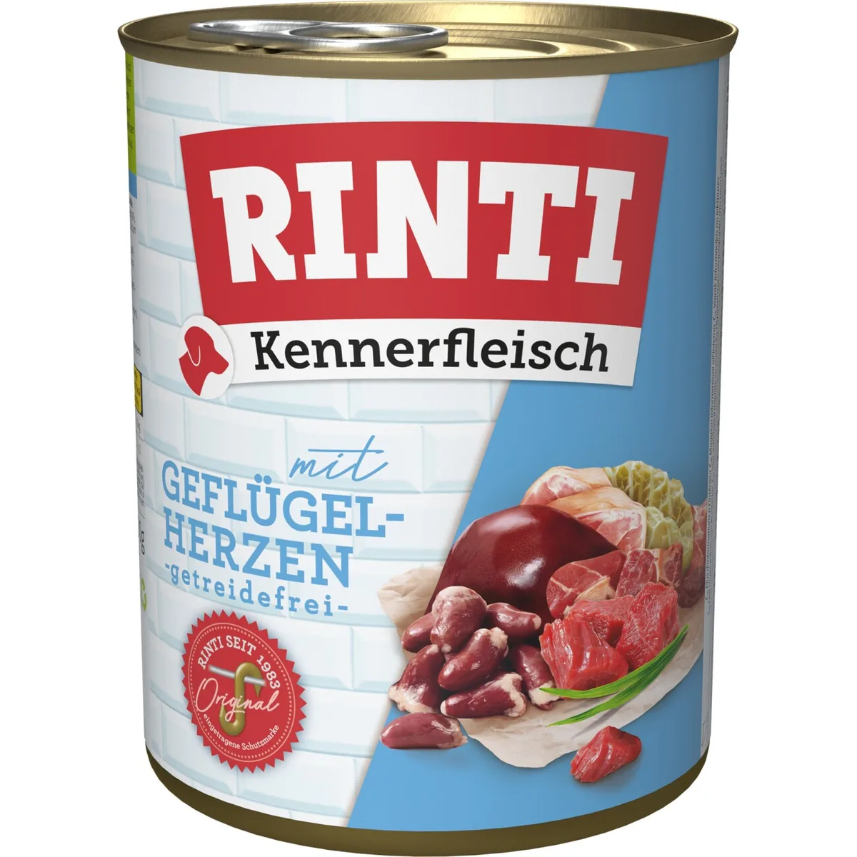 Rinti Kennerfleisch Nassfutter Hund, Adult, Dose, Geflügelherzen