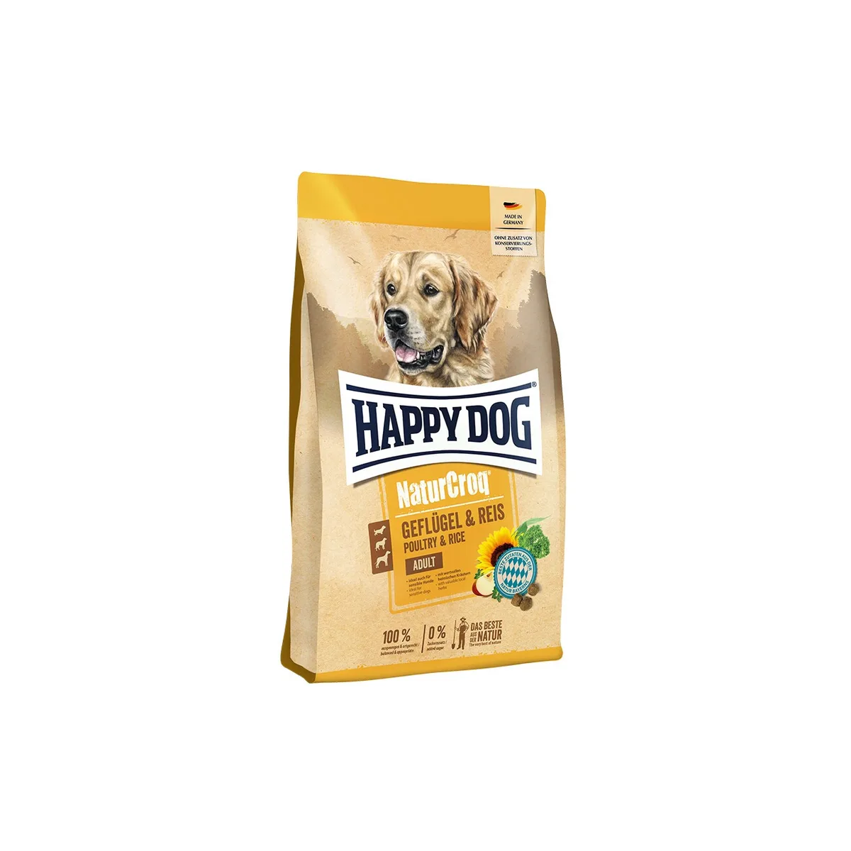 Happy Dog NaturCroq Trockenfutter Hund Adult, Geflügel & Reis