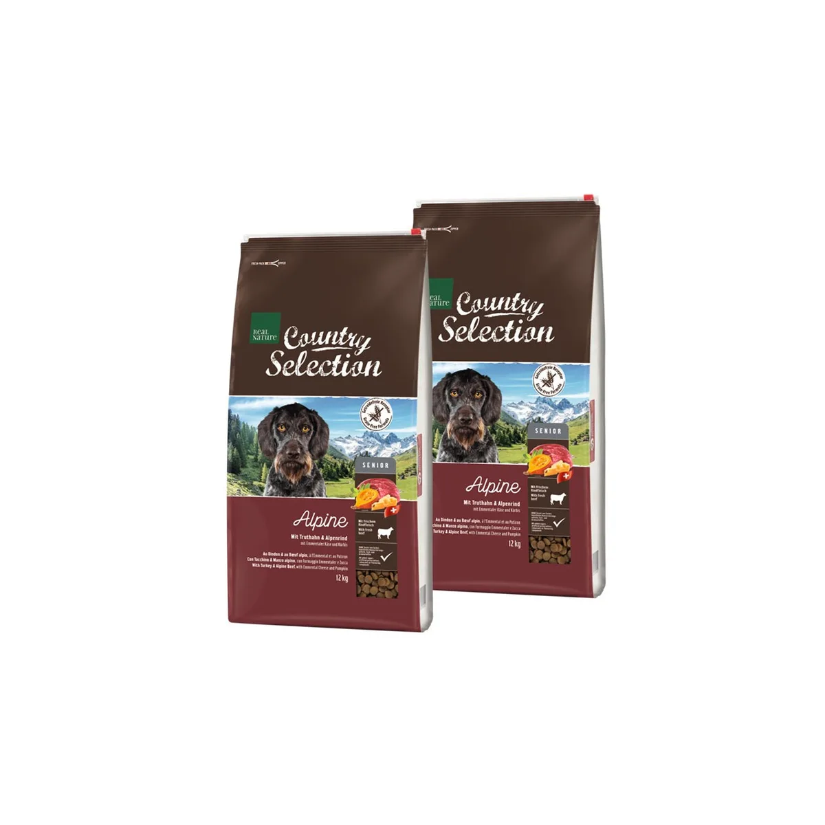 REAL NATURE Country Trockenfutter Hund, Senior, Alpine Truthahn und Alpenrind