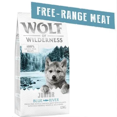 Wolf of Wilderness Junior Blue River, łosoś i kurczak z wolnego wybiegu
