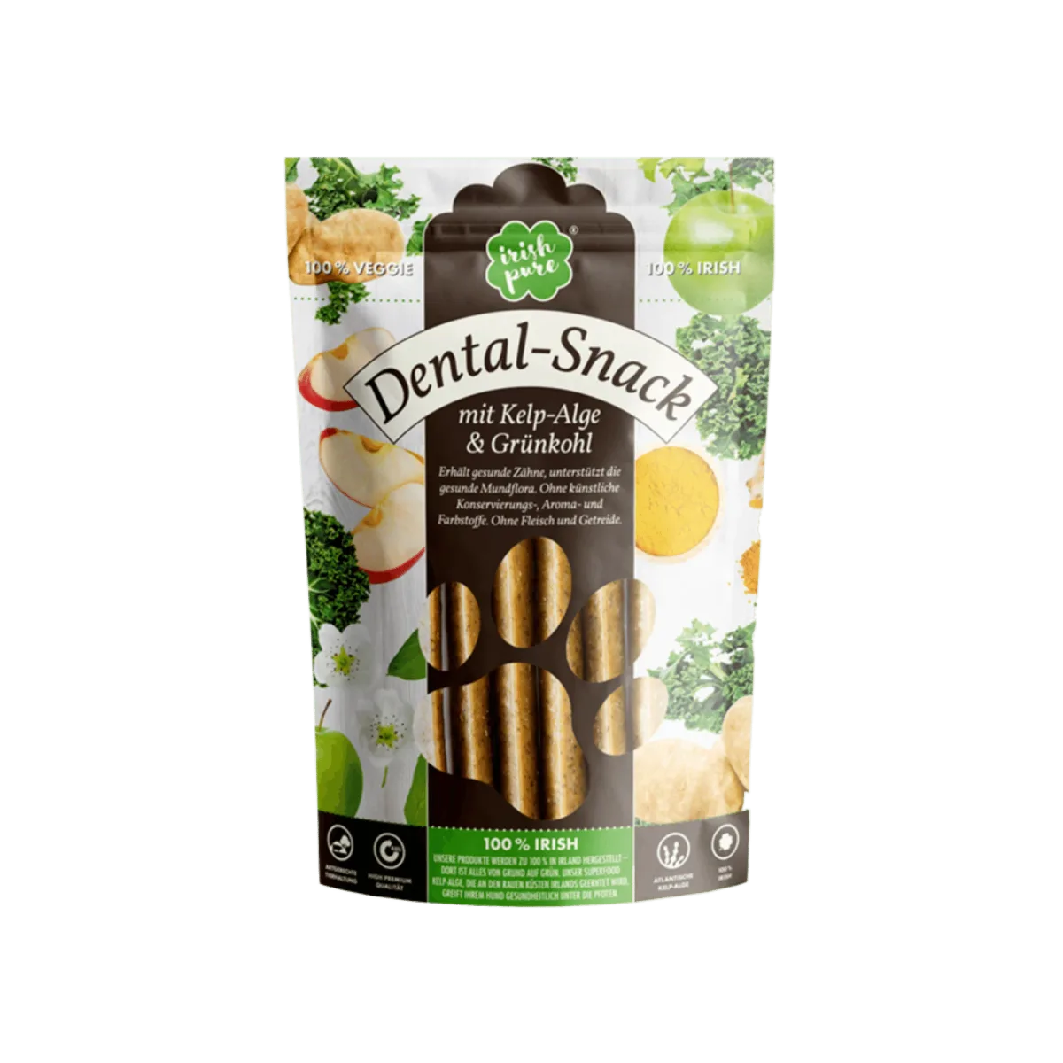 Irish Pure 100 % Veggie, Dental-Snack mit Kelp-Alge & Grünkohl