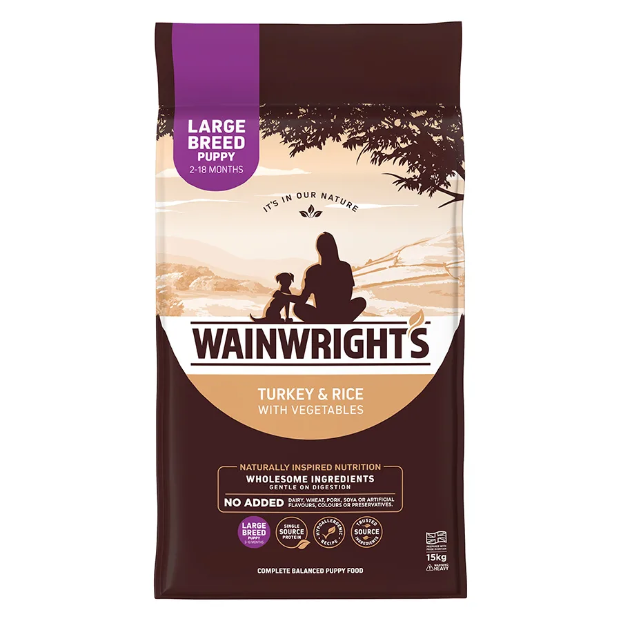 Wainwright's Large Breed Puppy Dry Dog Food Turkey with Rice