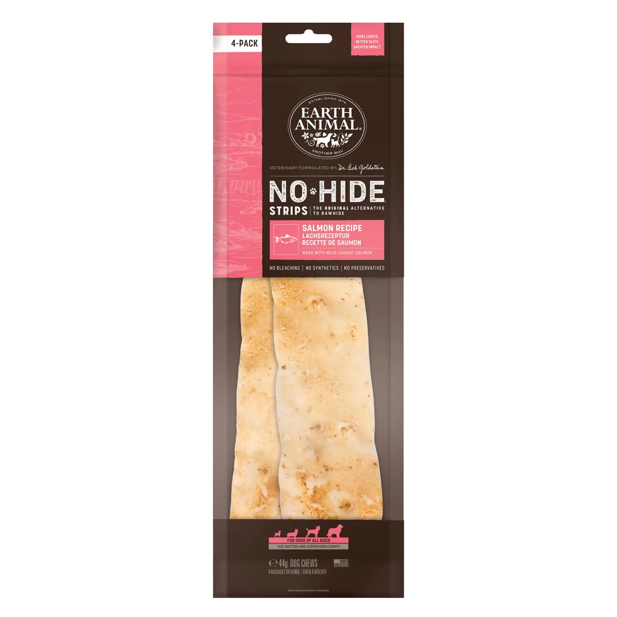 Earth Animal No-Hide Dog Treat Strips Salmon