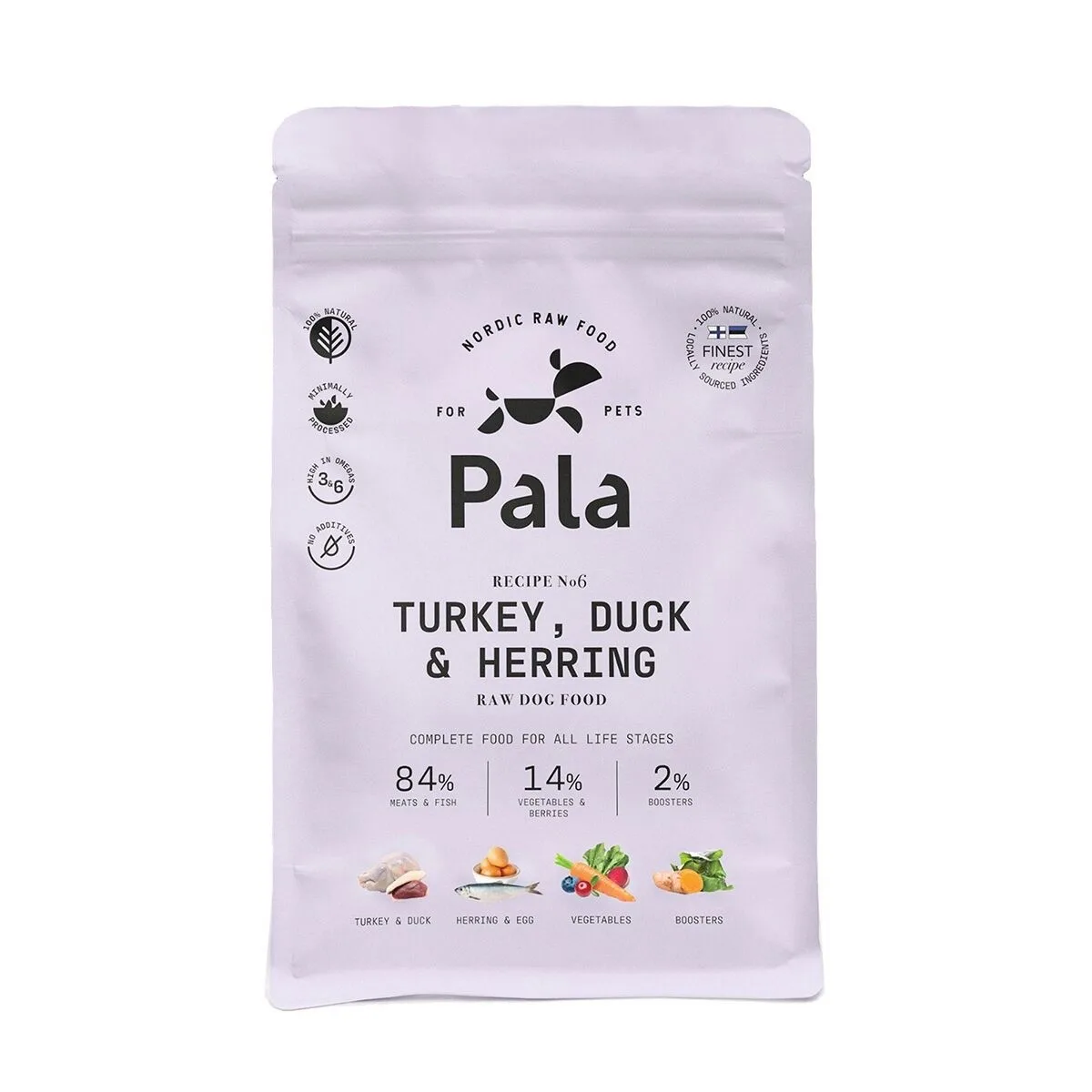 Pala #6 Turkey, Duck & Herring Lufttorkad Spannmålsfri Hundmat