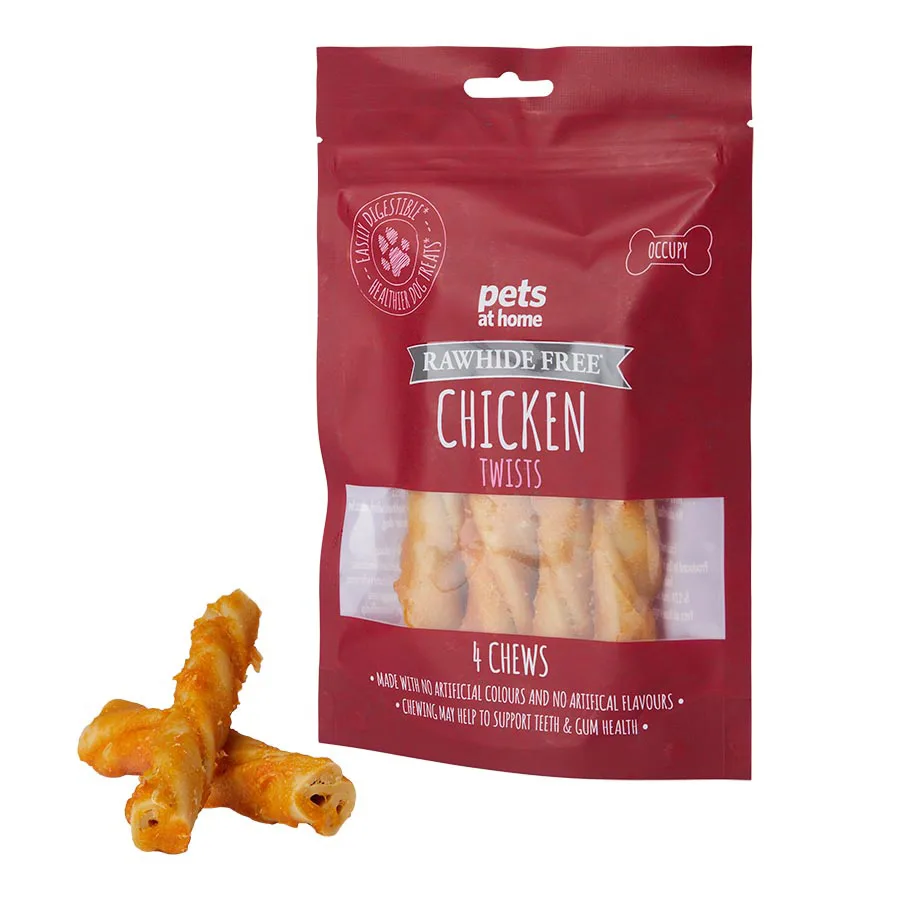 Pets at Home Rawhide Free Chicken Twists Dog Treats