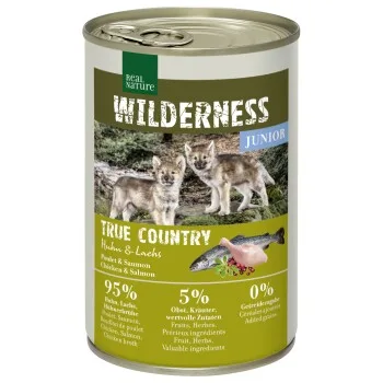 REAL NATURE WILDERNESS Nassfutter für Hunde Junior Huhn mit Lachs