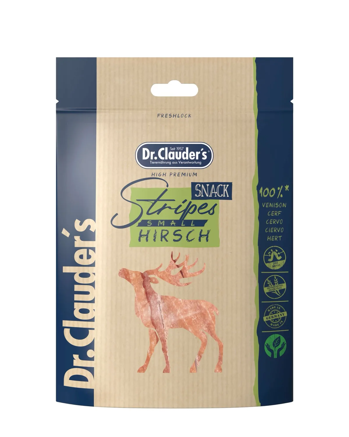 Dr.Clauder solutions for pets GmbH Dr.Clauder´s Stripes Snack Hirsch Small